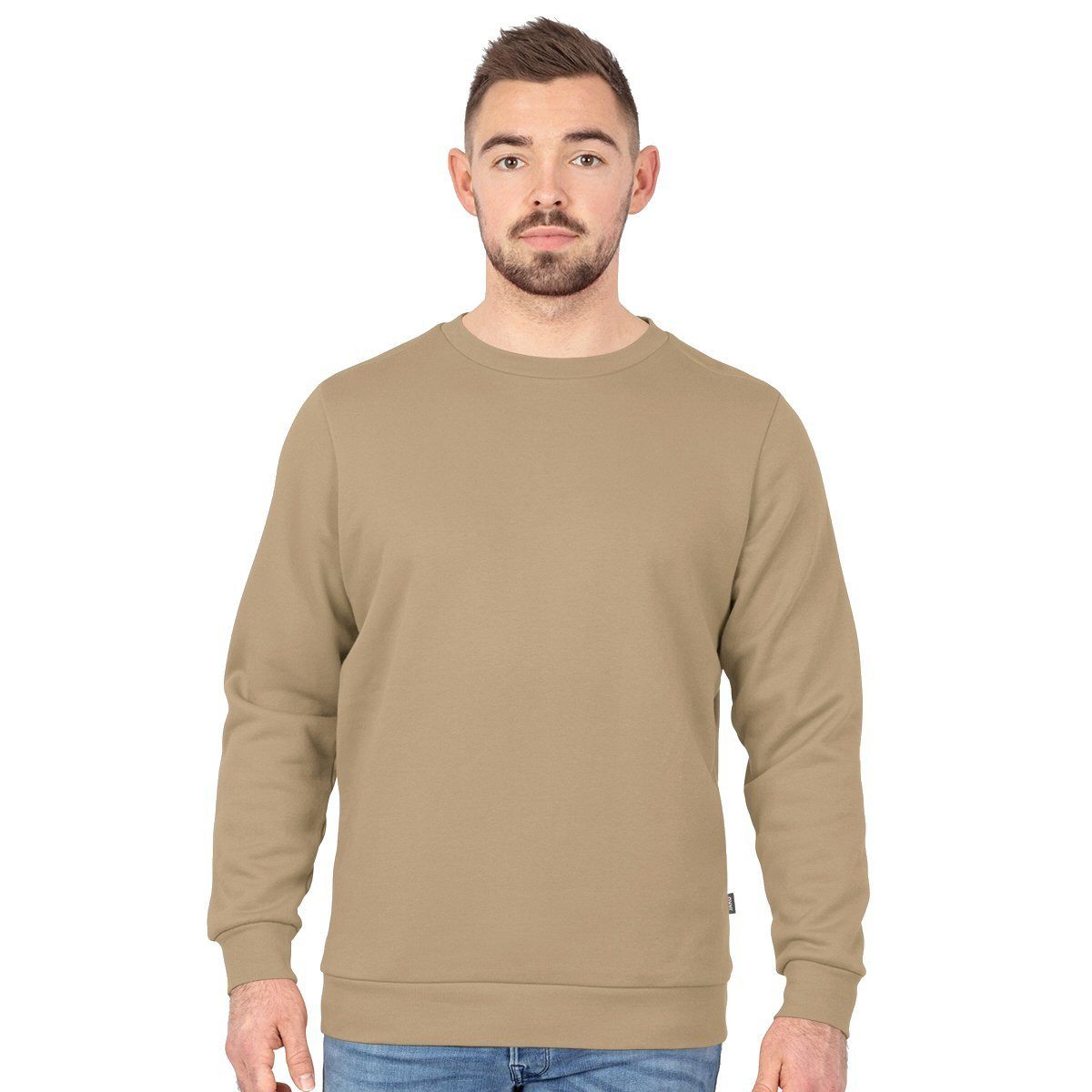 Langarmshirt Sweat Organic (Freizeit, Bio-Baumwolle) sandbraun Herren