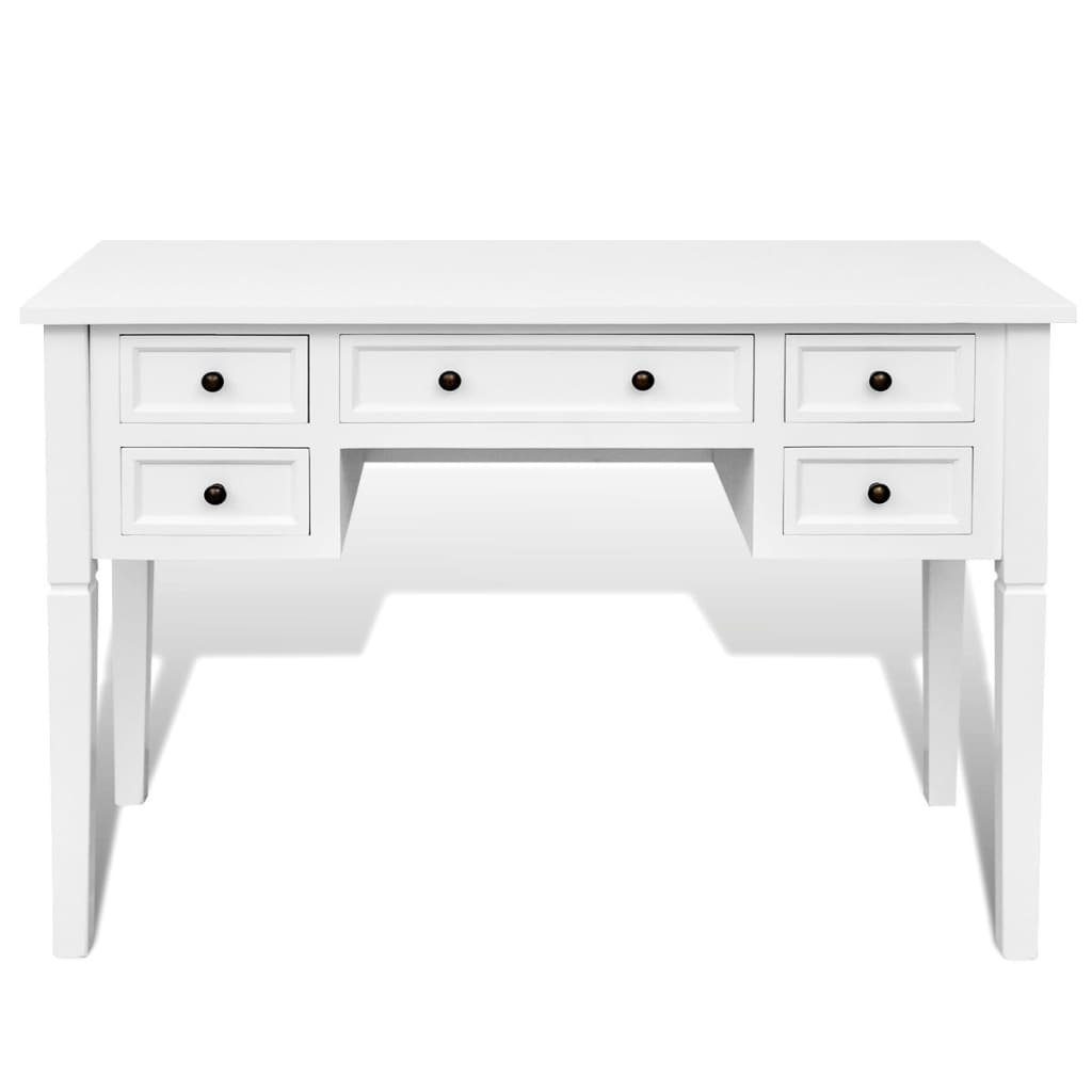 5 Schubladen | Schreibtisch vidaXL Weißer Schreibtisch Weiß mit Weiß