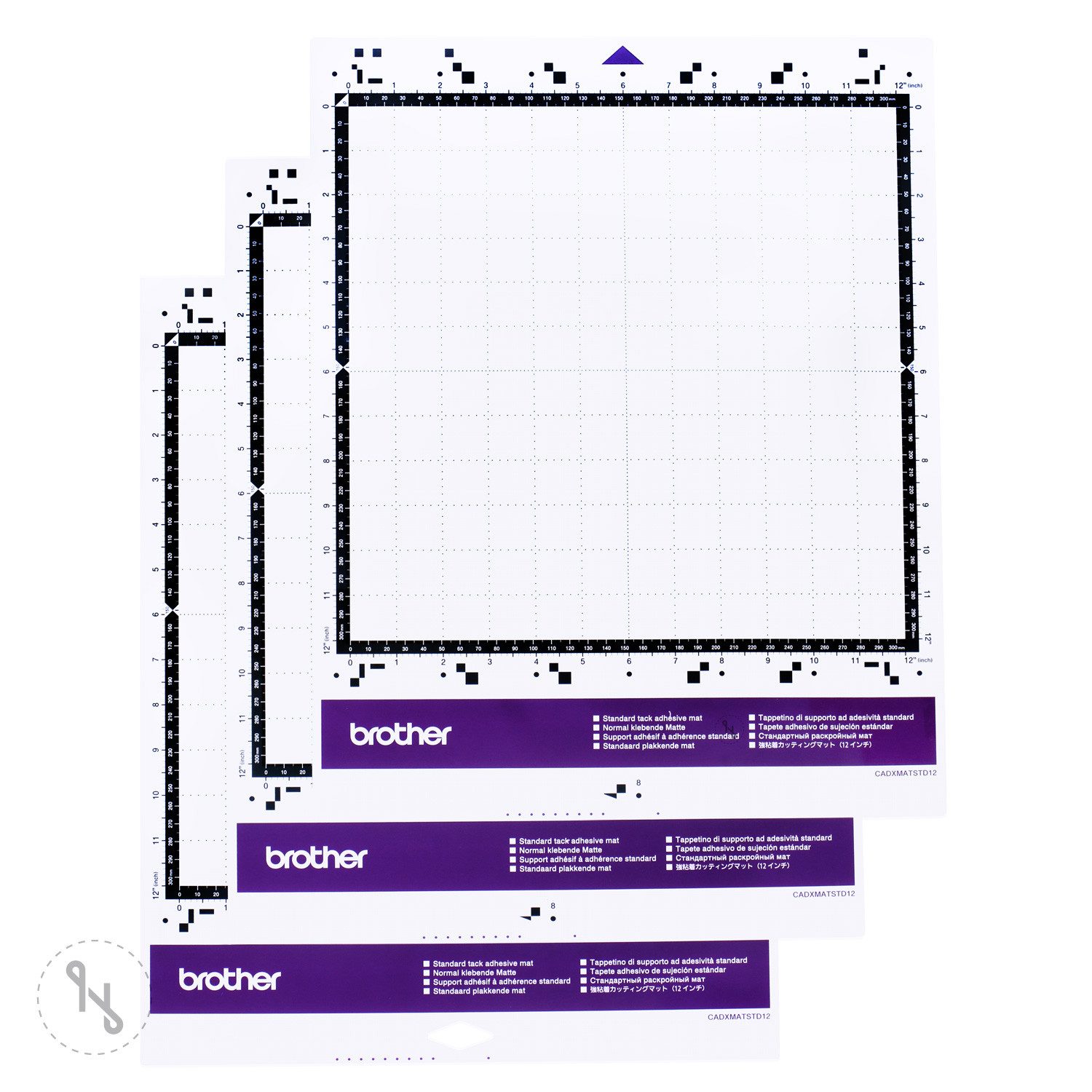 Brother Nähmaschine SDX normal klebende Matte 30,5 x 30,5 cm 3er Packung