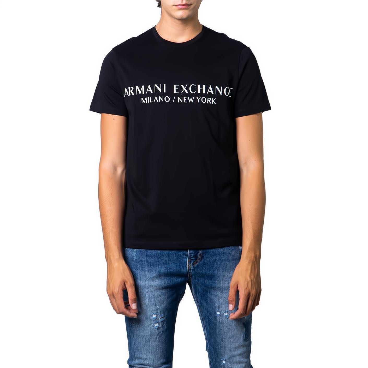 ARMANI EXCHANGE T-Shirt kurzarm, Rundhals, ein Must-Have für Ihre Kleidungskollektion! Schwarz