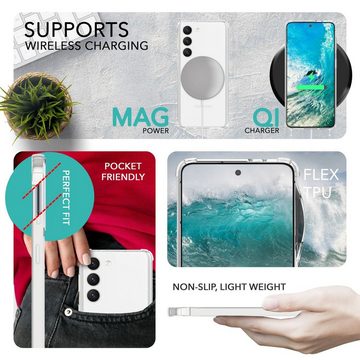 Nalia Handykette Samsung Galaxy S23 Plus, Klare Hybrid Hülle mit Kette / Schutzhülle zum Umhängen / Handyband