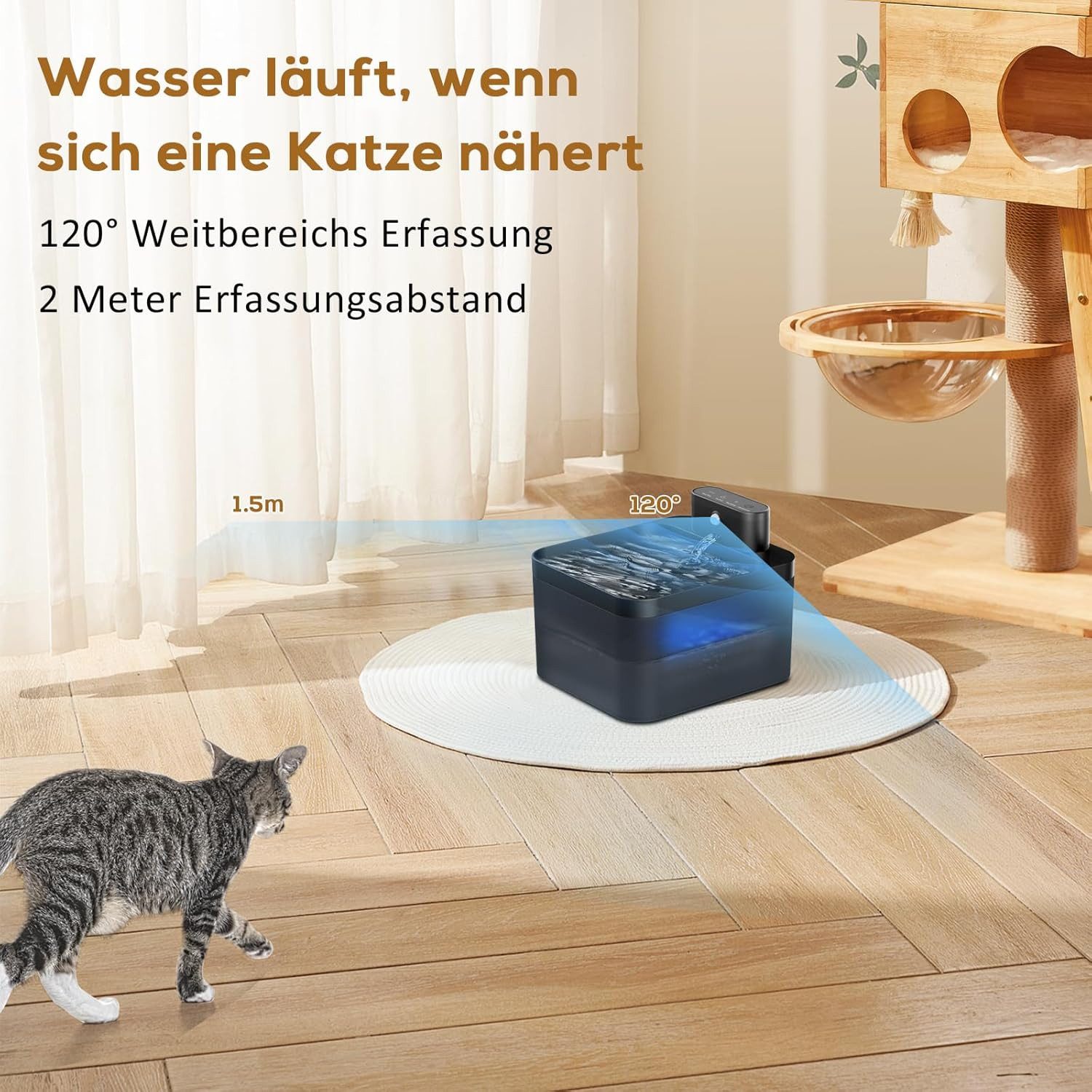 Coonoor Trinkbrunnen Kabelloser Katzenbrunnen Automatischer Trinkbrunnen günstig online kaufen