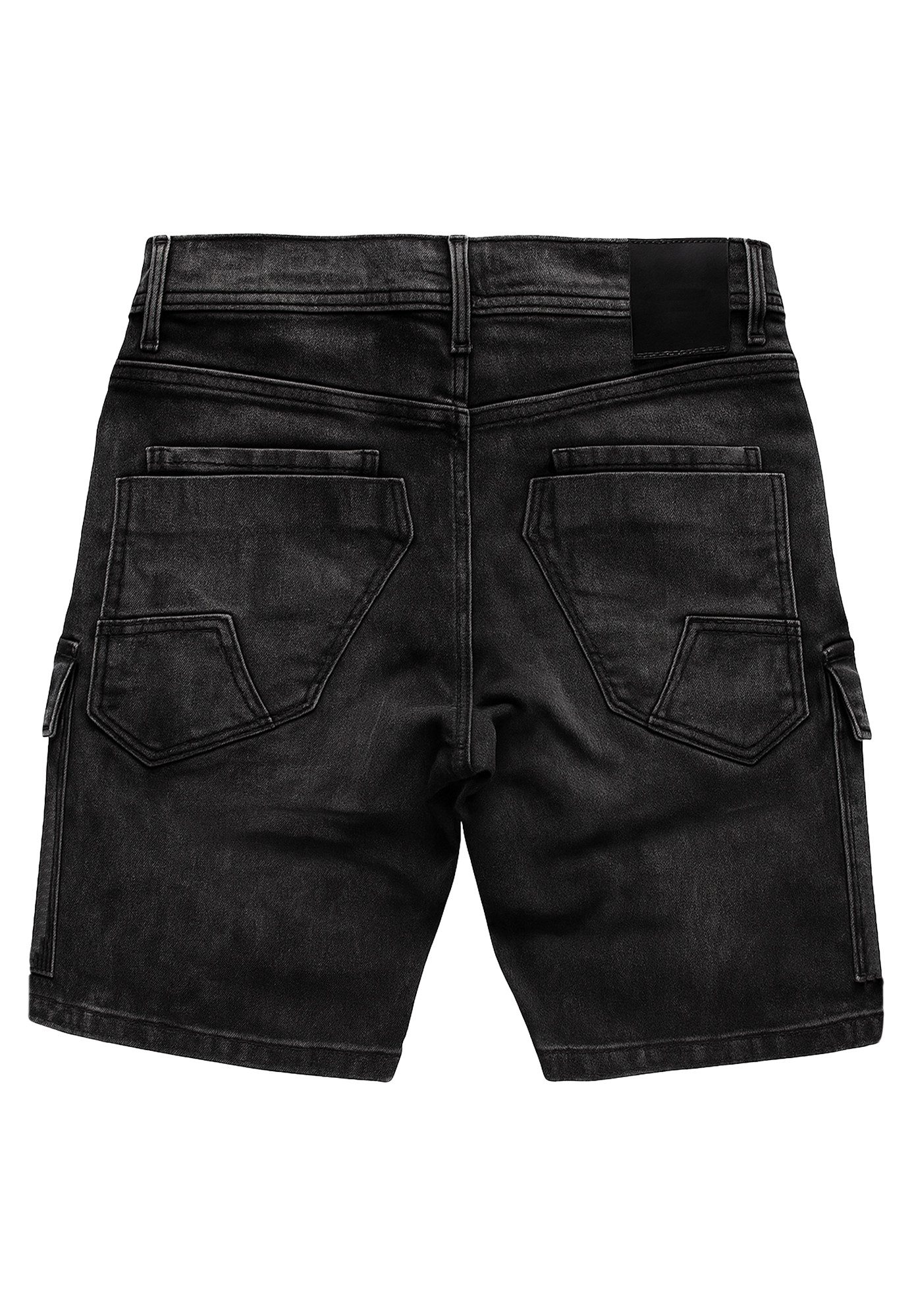 Egomaxx Jeansshorts Bequeme Cargo Bermuda mit Cargotaschen und Stretchfunktion für Herren Baumwolle Regular Fit unifarben atmungsaktiv Knopfleiste