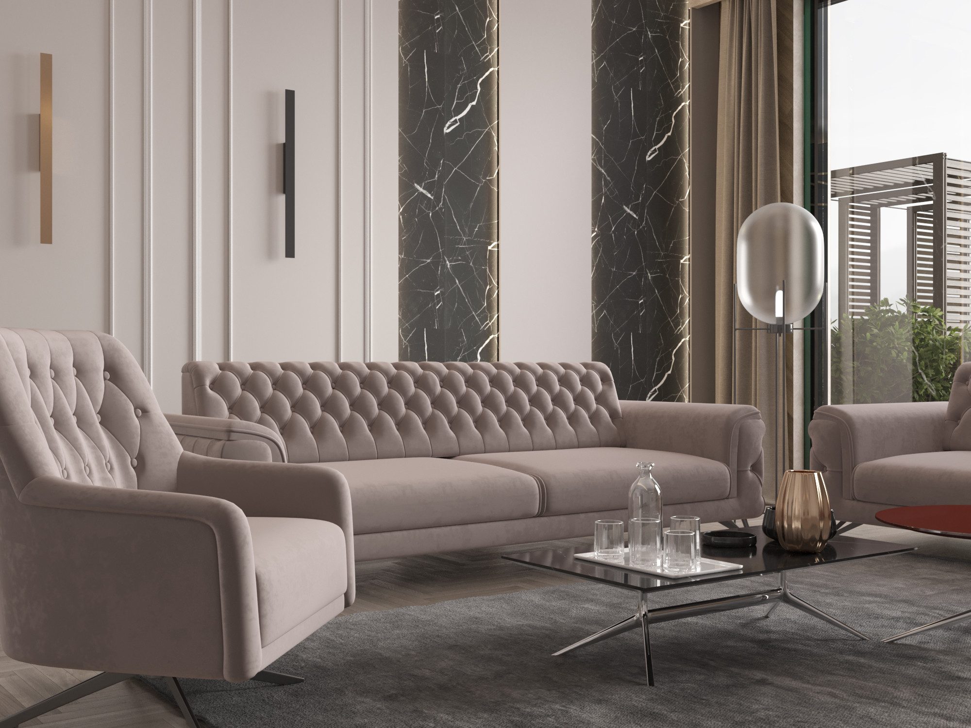 Möbeldreams Sofa Alina Living Kombi-Set Chesterfield günstig online kaufen