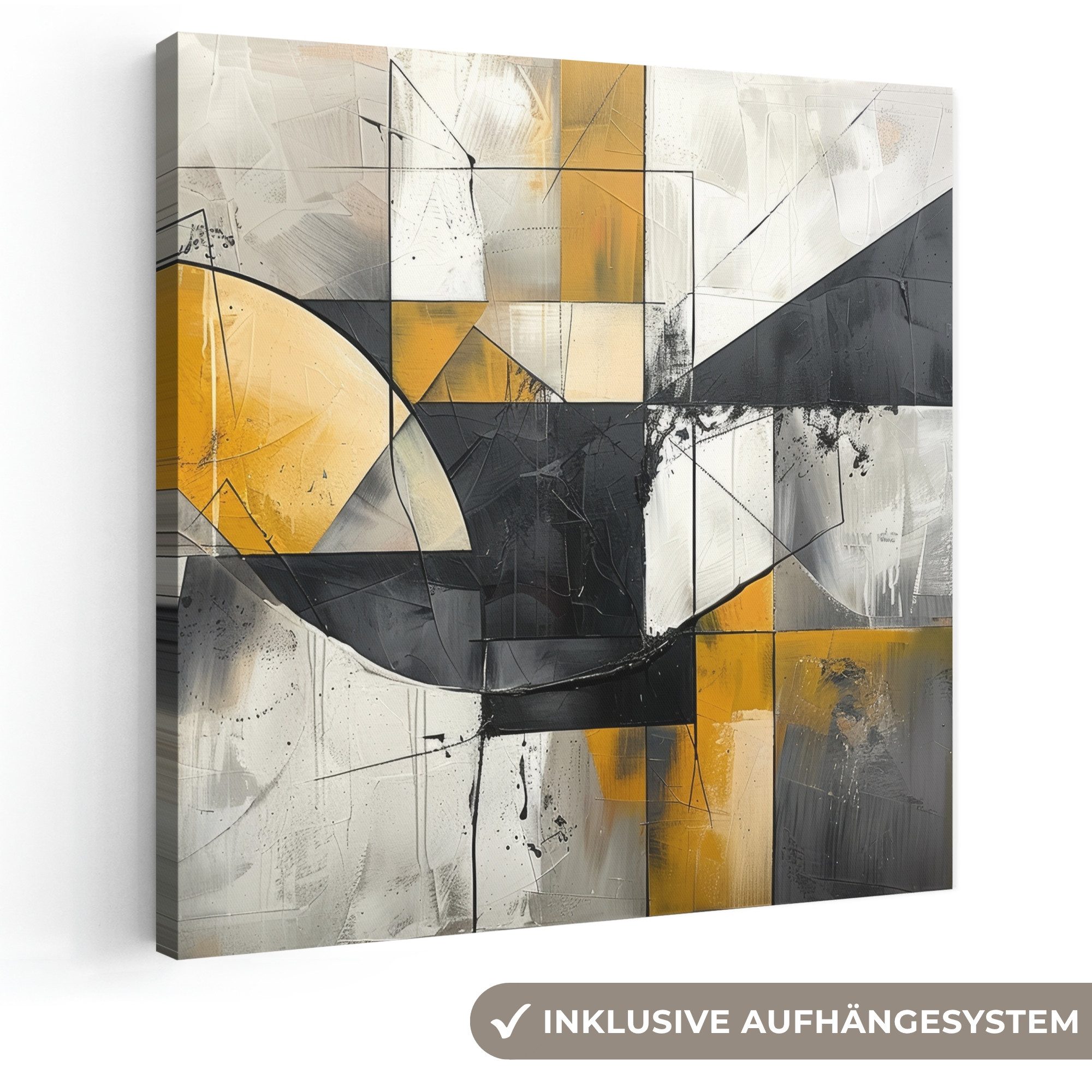 OneMillionCanvasses® Leinwandbild Abstrakt - Kunst - Geometrisch - Ästhetisch, Fotodruck (1 St), Wandbild, Deko Schlafzimmer Wohnzimmer Flur 20x20 cm