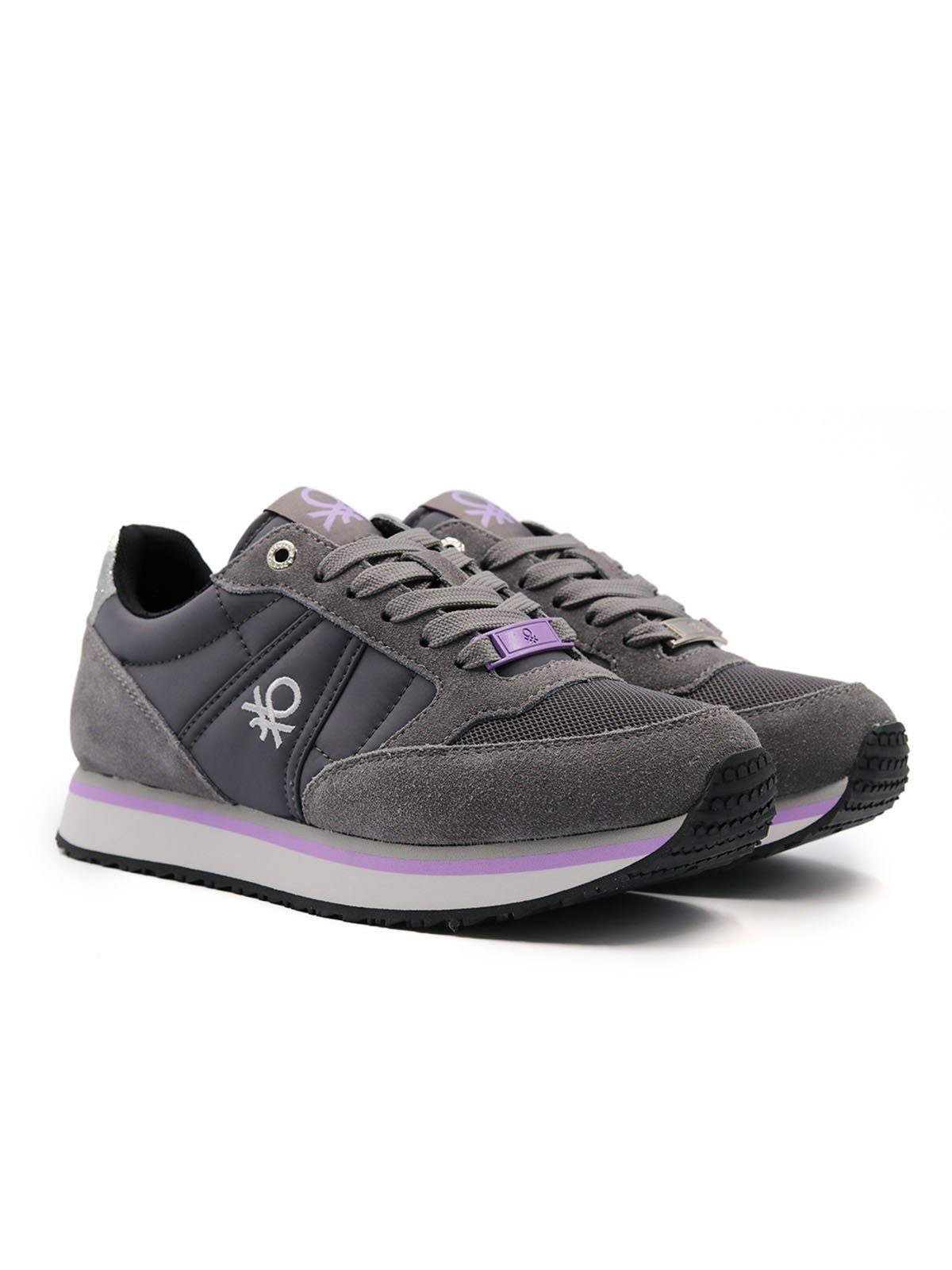 United Colors of Benetton Damen Sneaker WORD NYX - ash/fucsia Sneaker