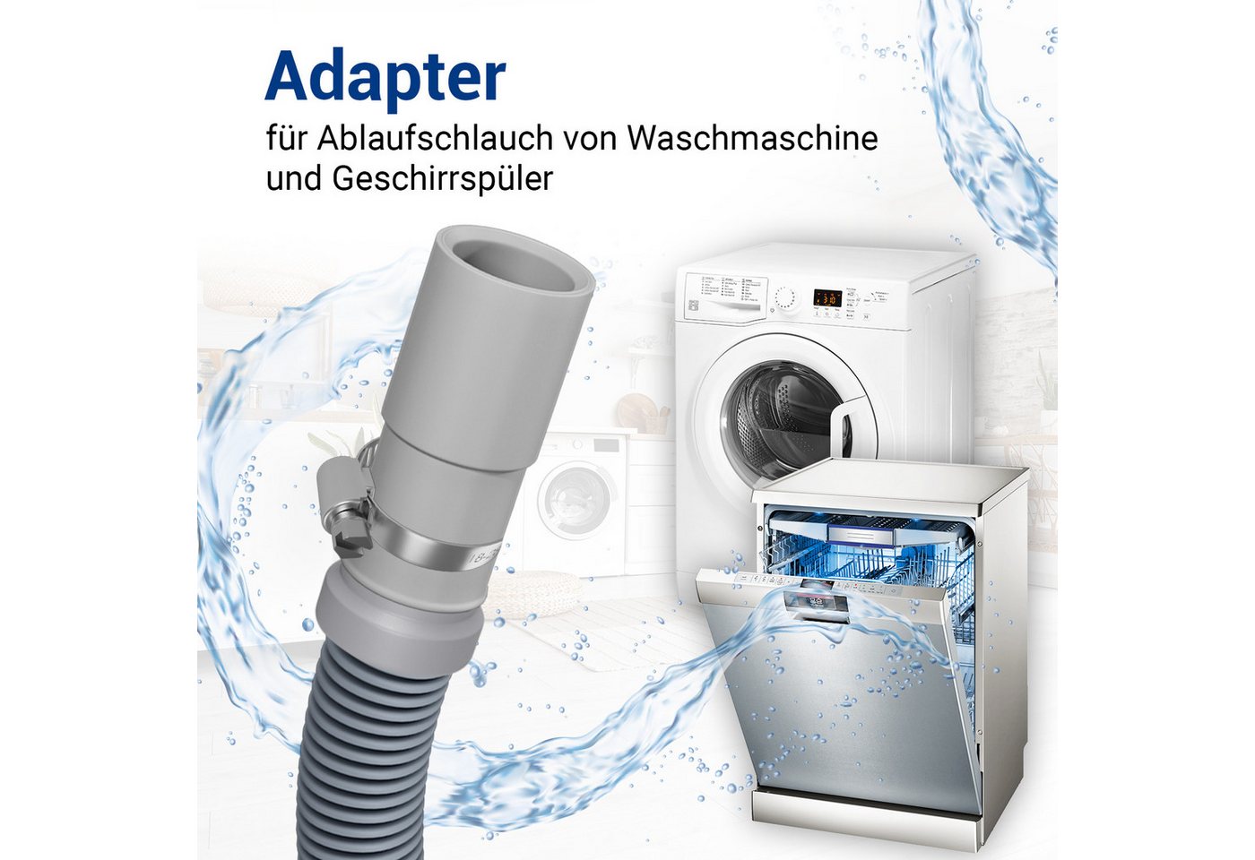 Thumbnail - VIOKS Schlauchadapter Verbindungsstück universal Schlauchverbinder, (1-St), Ø21mm auf Ø19mm für Waschmaschine