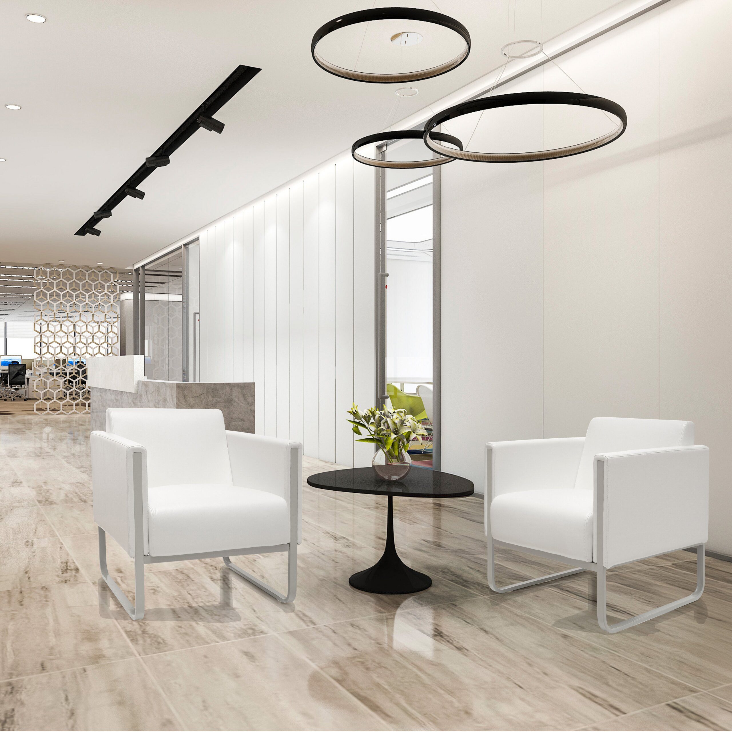 hjh OFFICE Loungesessel ARUBA Sessel Kunstleder mit Armlehnen 1 St., Sessel gepolstert mit Metallgestell