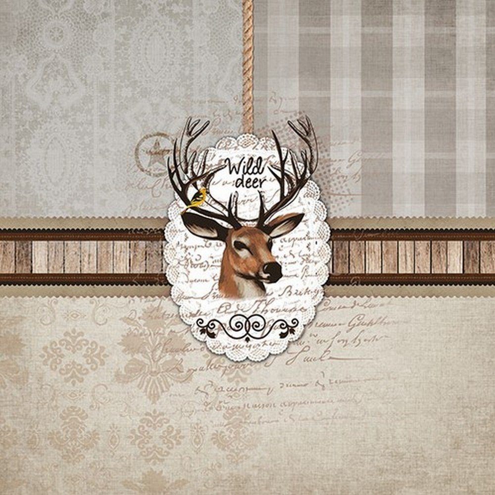 Ambiente Luxury Paper Products Бумагаserviette 20 Салфетки Wild Deer 33x33cm, (20 St)
