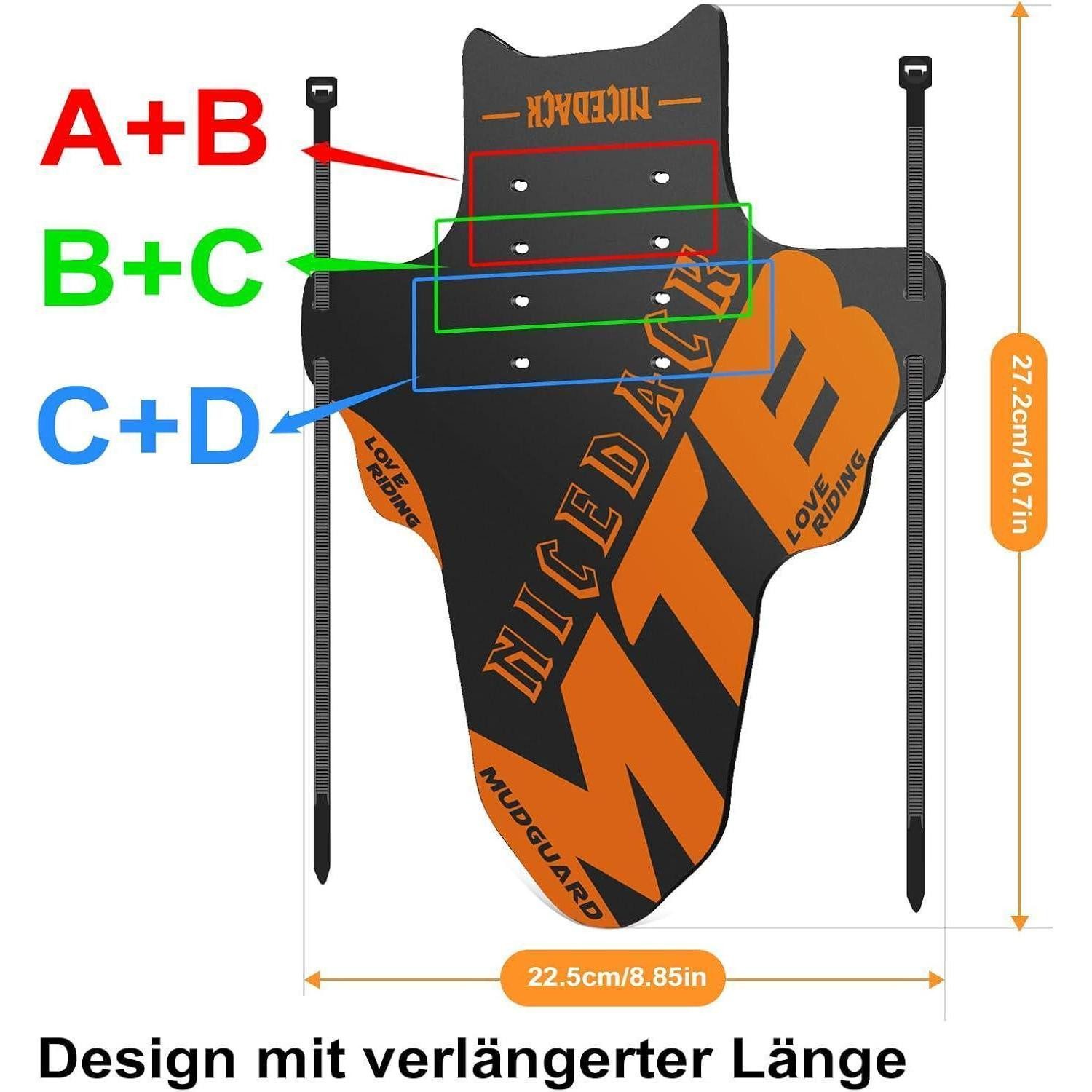 LuxusKollektion Schutzblech Schutzbleche Mountainbike 2 Stück 20 29 nicht zutreffend Orange Farbe