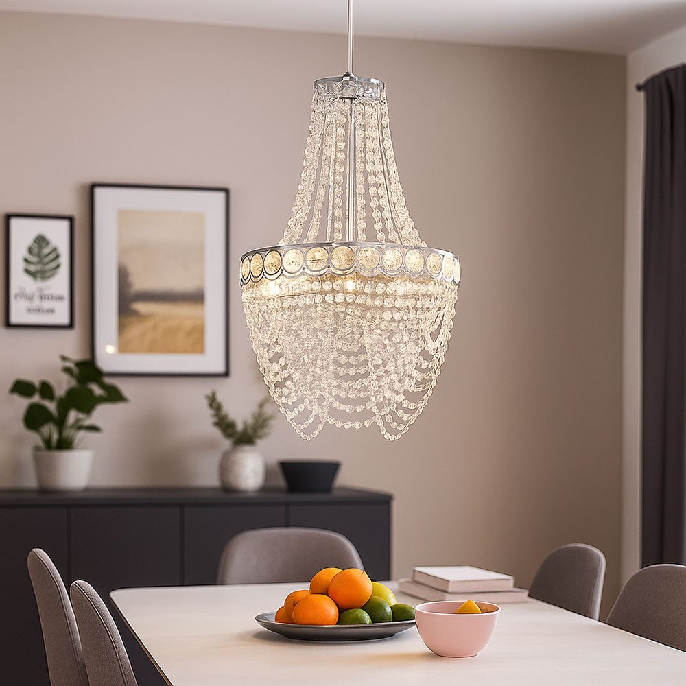 GLOBO LIGHTING Kronleuchter, Leuchtmittel nicht inklusive, Kristallleuchter hängend Wohnzimmer Hängelampe Modern