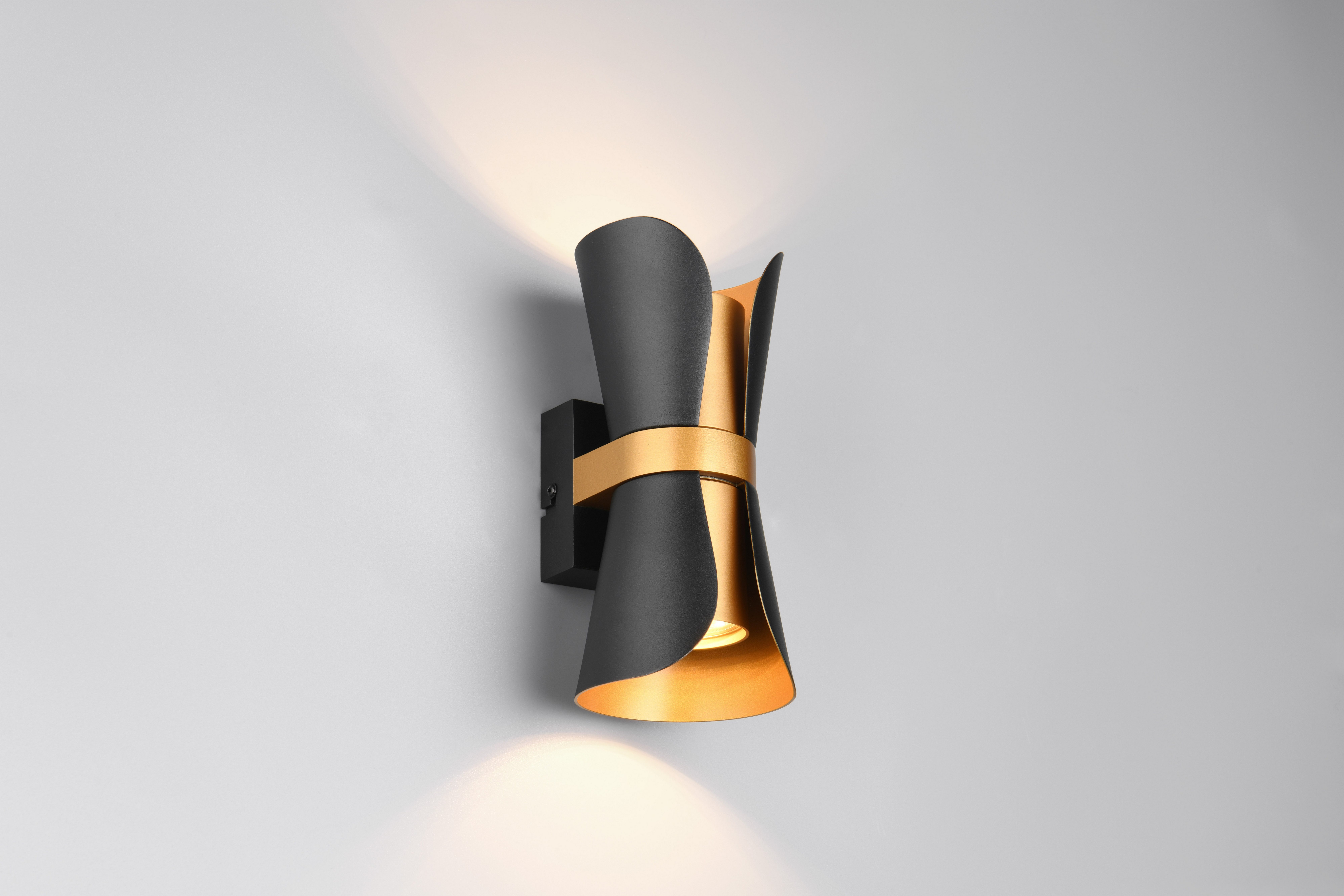 TRIO Leuchten Wandleuchte COAT, up-and-down Wandlampe exkl 2x GU10 max 10W, zweifarbig, Leuchtmittel wechselbar, warmweiß - kaltweiß, moderne Design Wandleuchte für wechselbare Leuchtmittel, 21cm hoch