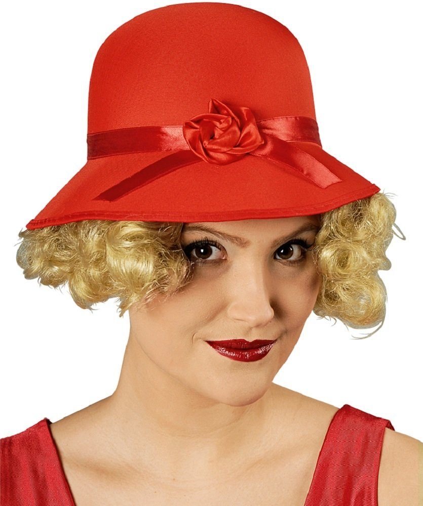 Das Kostümland Kostüm Charleston Hut für Damen - Rot