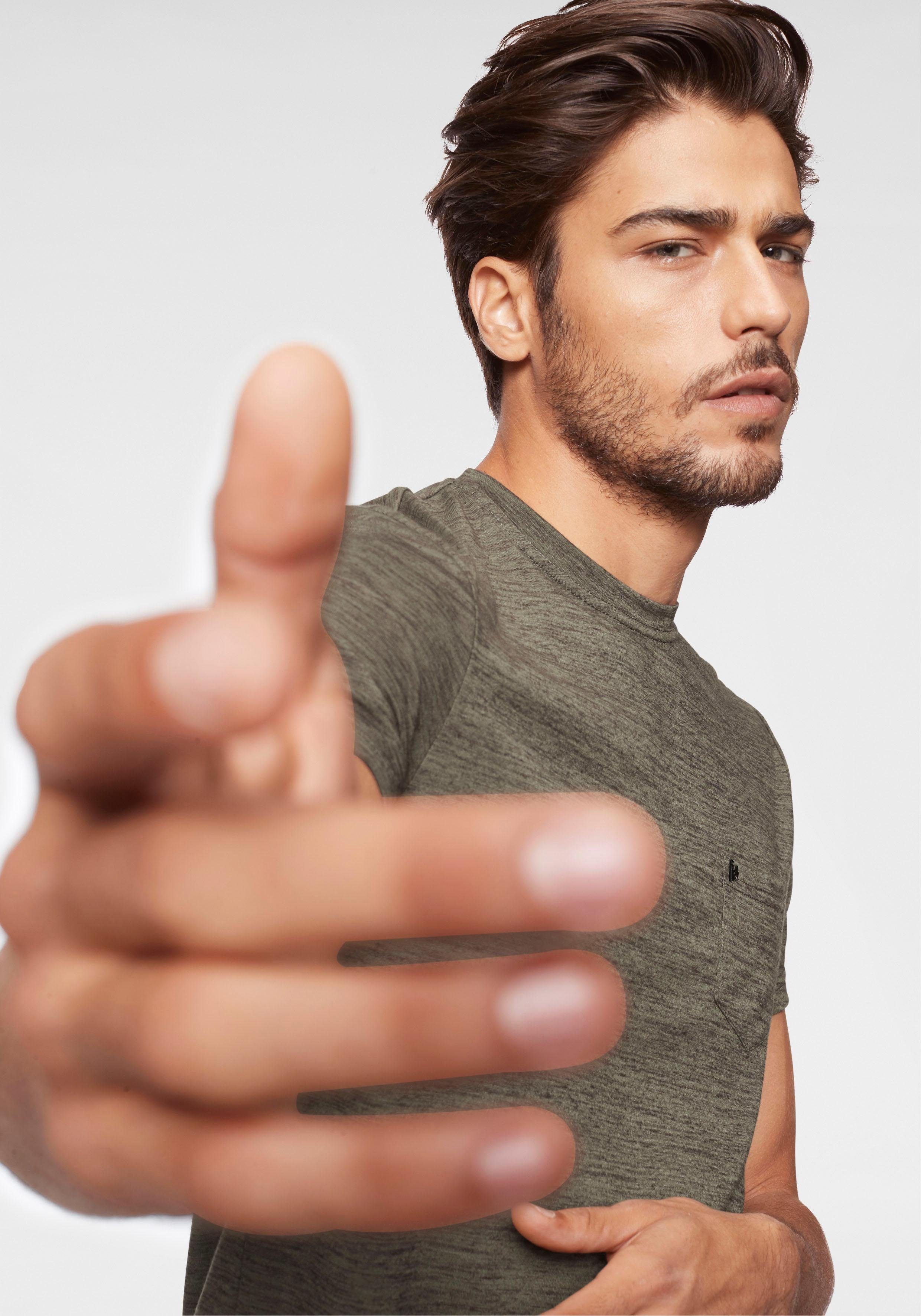 Bruno Banani T-Shirt Kurzarm, Slim Fit, unifarben, Rundhalsausschnitt