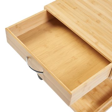 en.casa Beistelltisch, »Jokkmokk« mit einer Schublade 56,5 x 43 x 43 cm Bambus