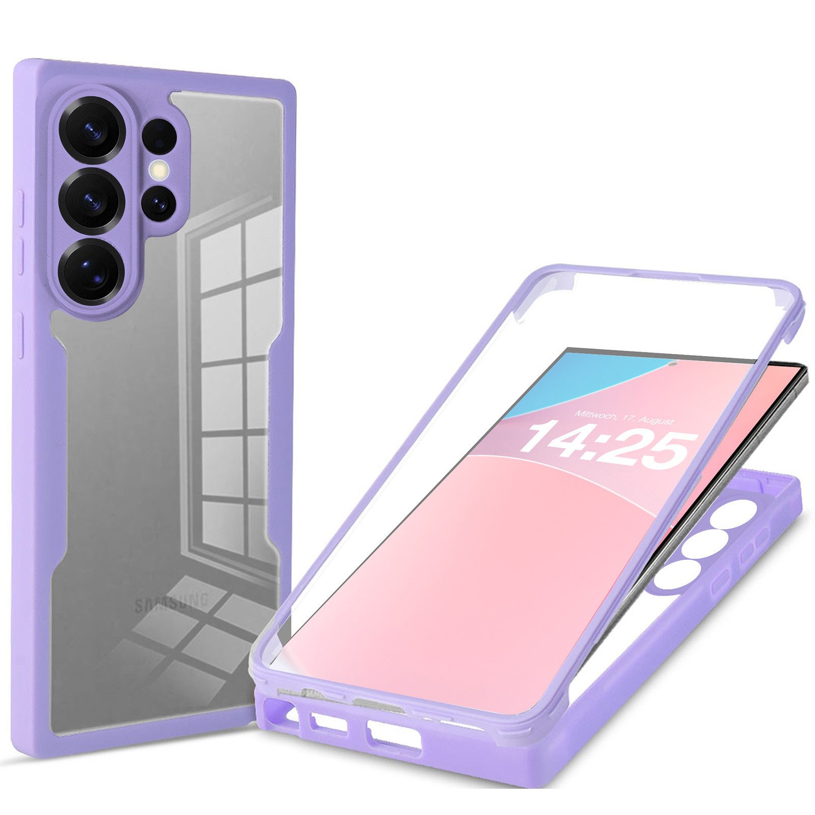 Tec-Expert Handyhülle 360 Grad Handy Hülle für Samsung Galaxy S26 Ultra, Rundum Schutz Cover Case Bumper robust Vollschutz