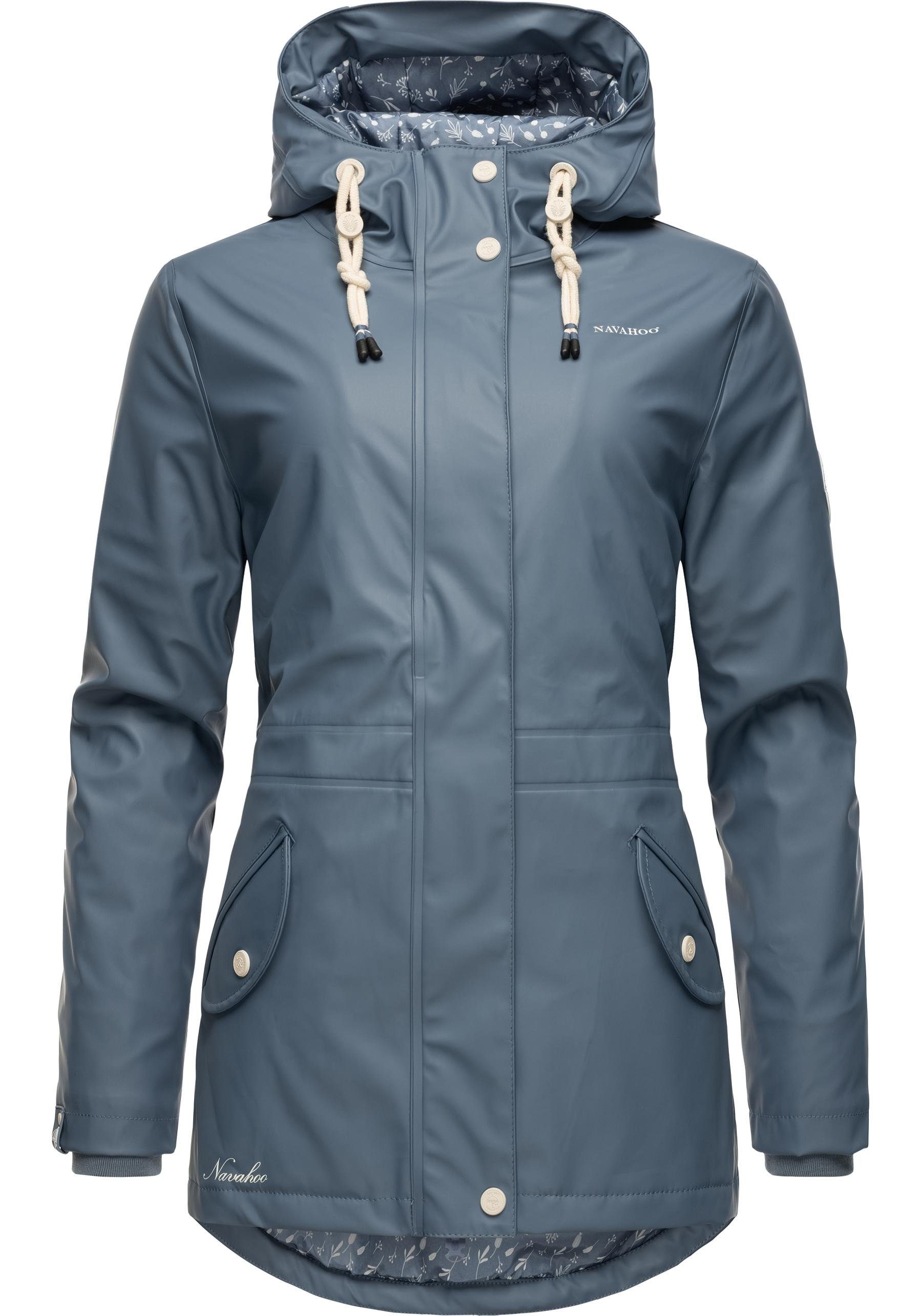 Navahoo Regenjacke Oceans Heart stylischer Regenmantel mit wasserdichter Kapuze dusty