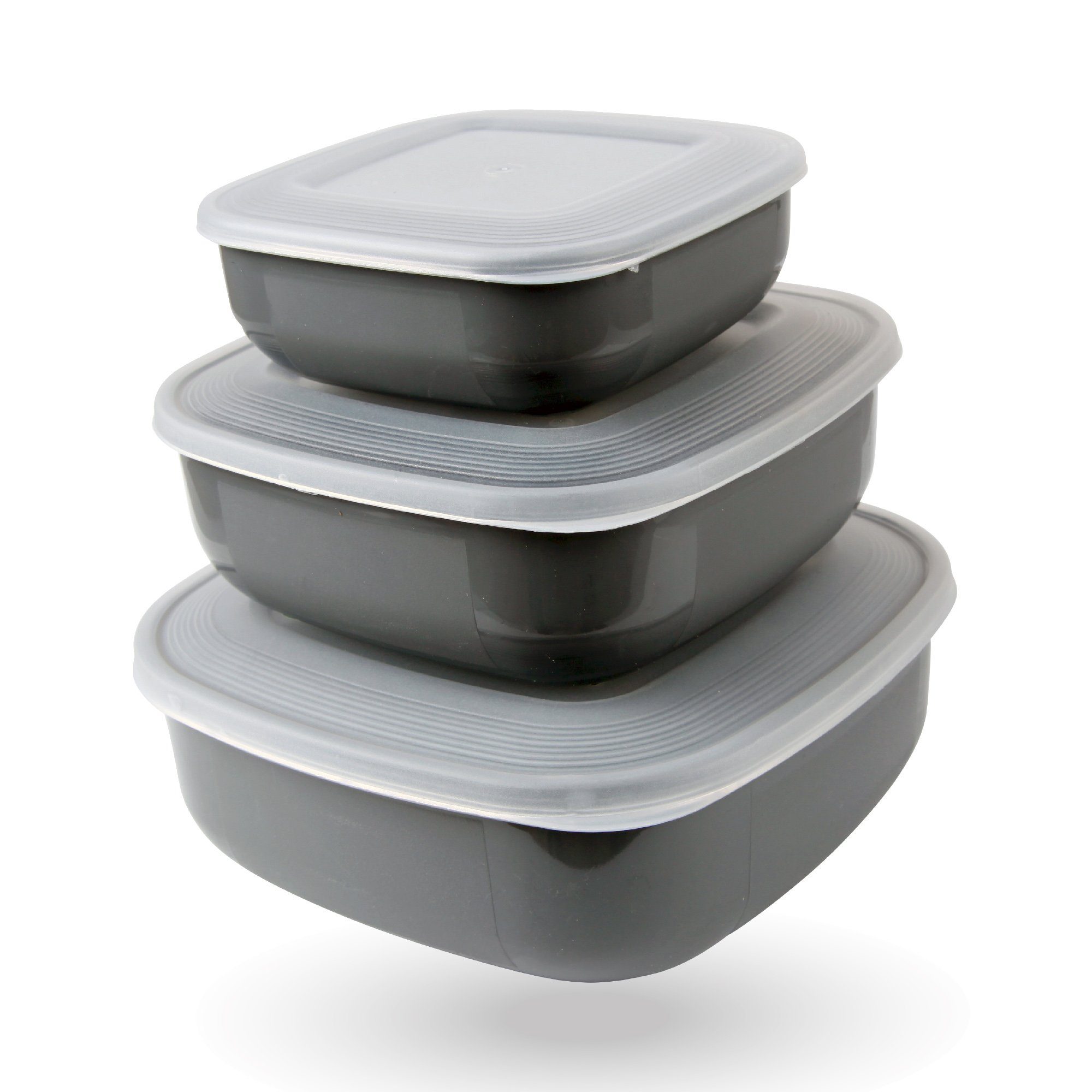 Pro Home Vorratsdose Stapelbar "eckig", Kunststoff, (3-tlg., 3er Set), Frischhaltedosen mit Deckel, Meal Prep Boxen, Aufbewahrungsbox