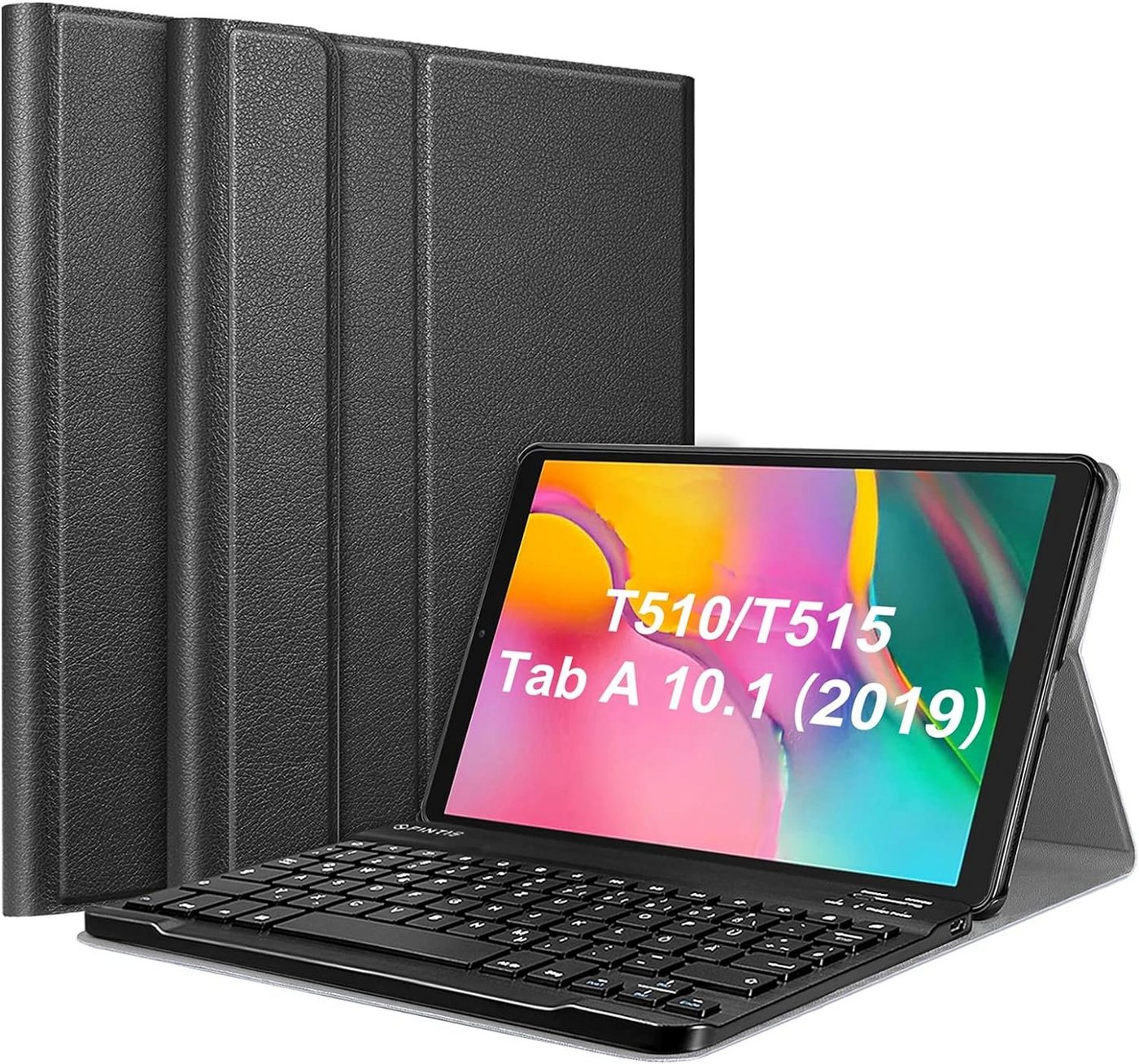 Fintie Tablet-Hülle mit Tastatur für Samsung Galaxy Tab A 10.1 Zoll 2019 SM-T510/T515, mit magnetisch Abnehmbarer drahtloser Deutscher Bluetooth Tastatur