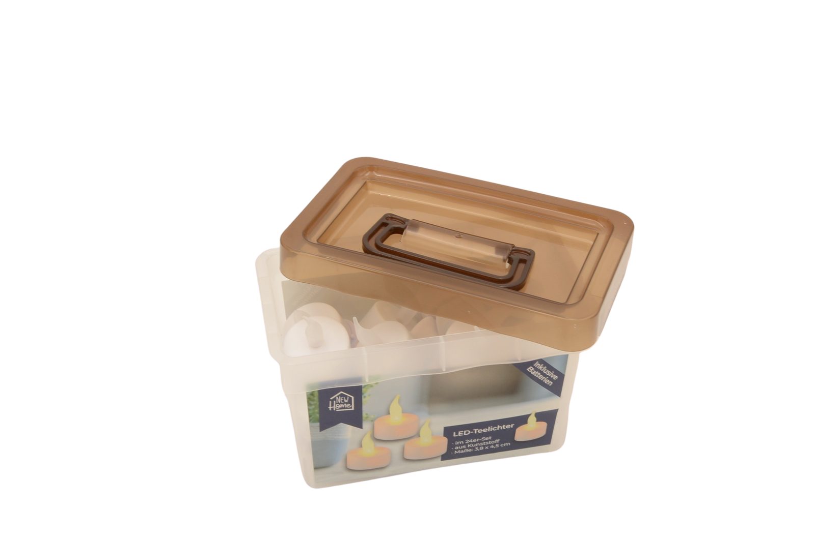 BURI Kugelleuchte LED-Teelichter-Box 24er Set flackerndes Licht Kerzenlicht Deko Kerze