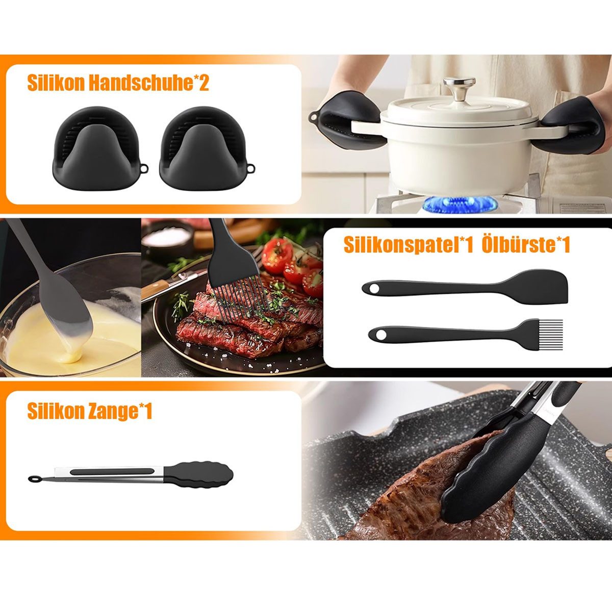 SURFOU Backform Airfryer Zubehör Backpapier für Ninja AF500EU Heißluftfritteuse 17St., (17-tlg Airfryer Zubehör set mit 10,4L, 5,2L Silikonformen, Grillgestelle – Bild 4 von 5