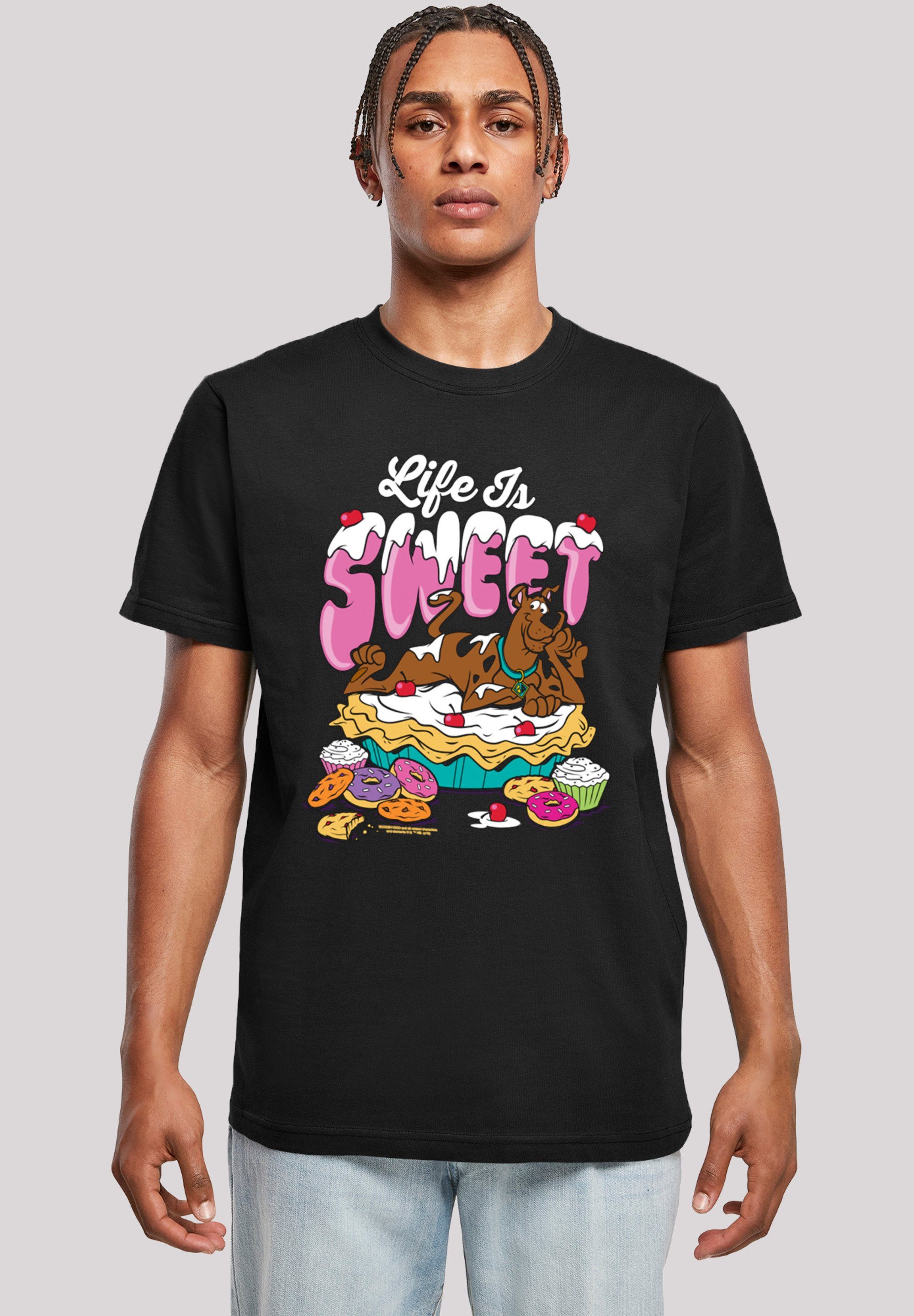F4NT4STIC T-Shirt Scooby Doo Life Is Sweet Herren,Premium Merch,Regular-Fit,Basic,Bedruckt schwarz