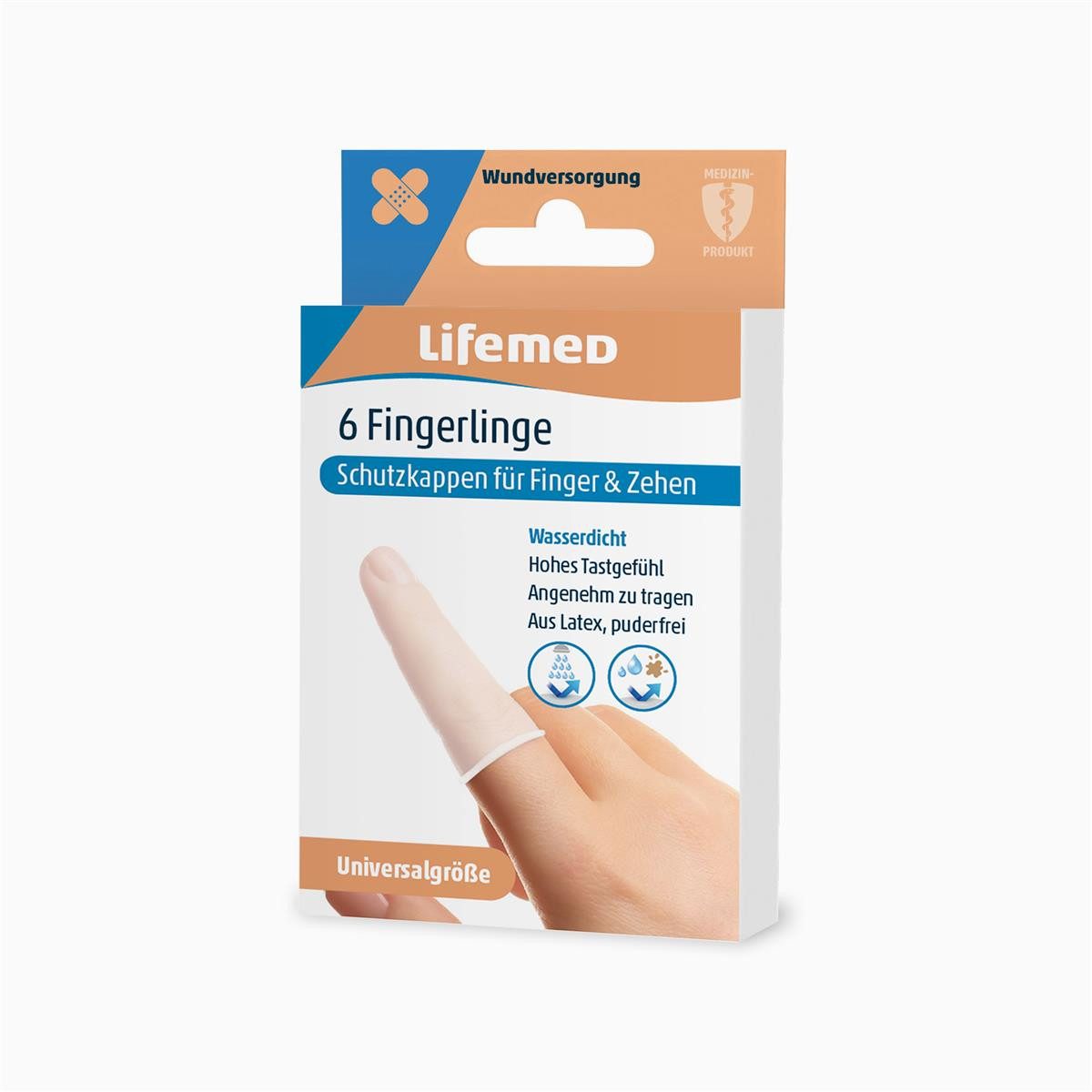 LifeMed Fixierpflaster Lifemed Fingerlinge Universalgröße Classic 6 Stück