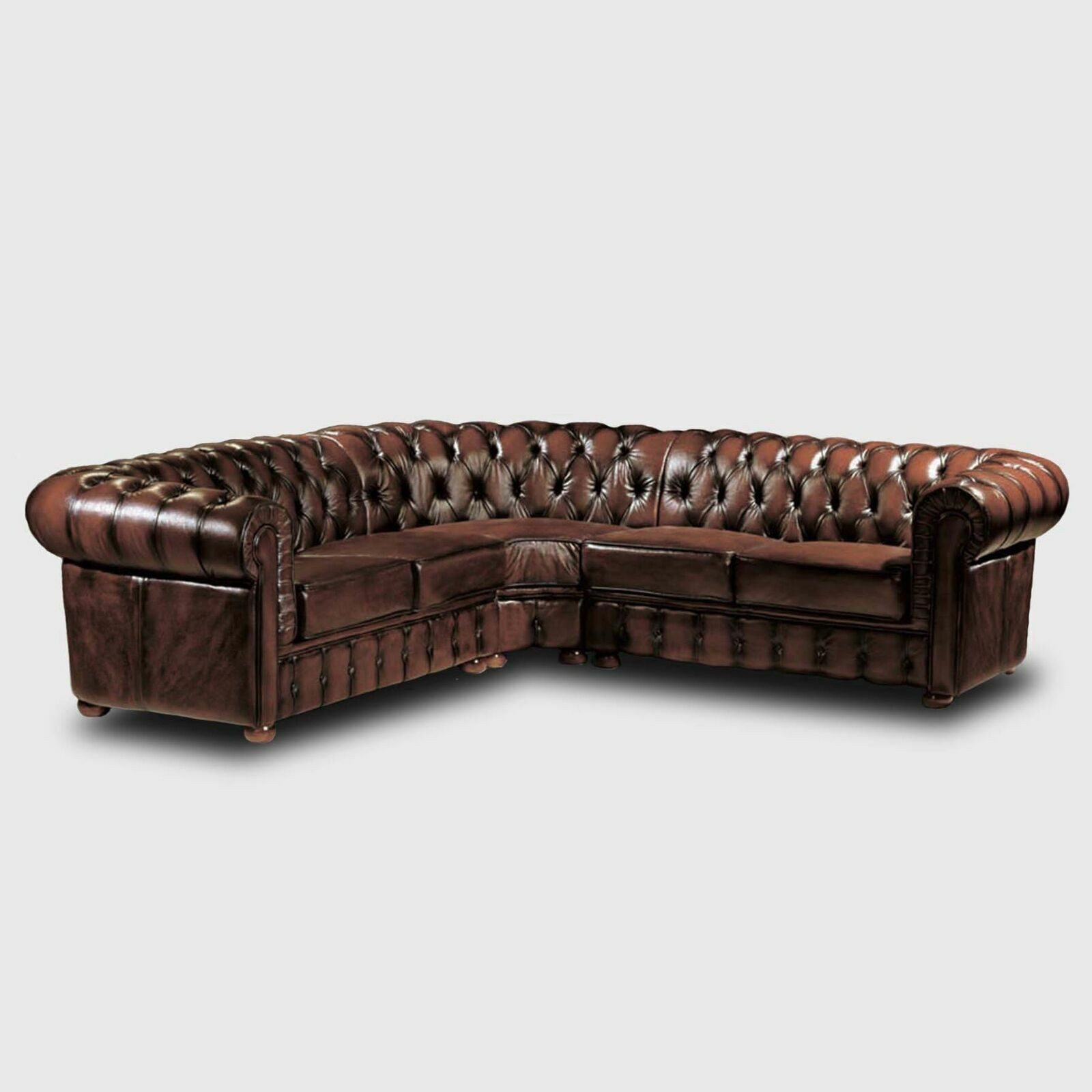 JVmoebel Chesterfield-Sofa Klassische Ecksofa Ledersofa Polster Eck Sofa Braune Sofas Sofort, 1 Teile, Made in Europa