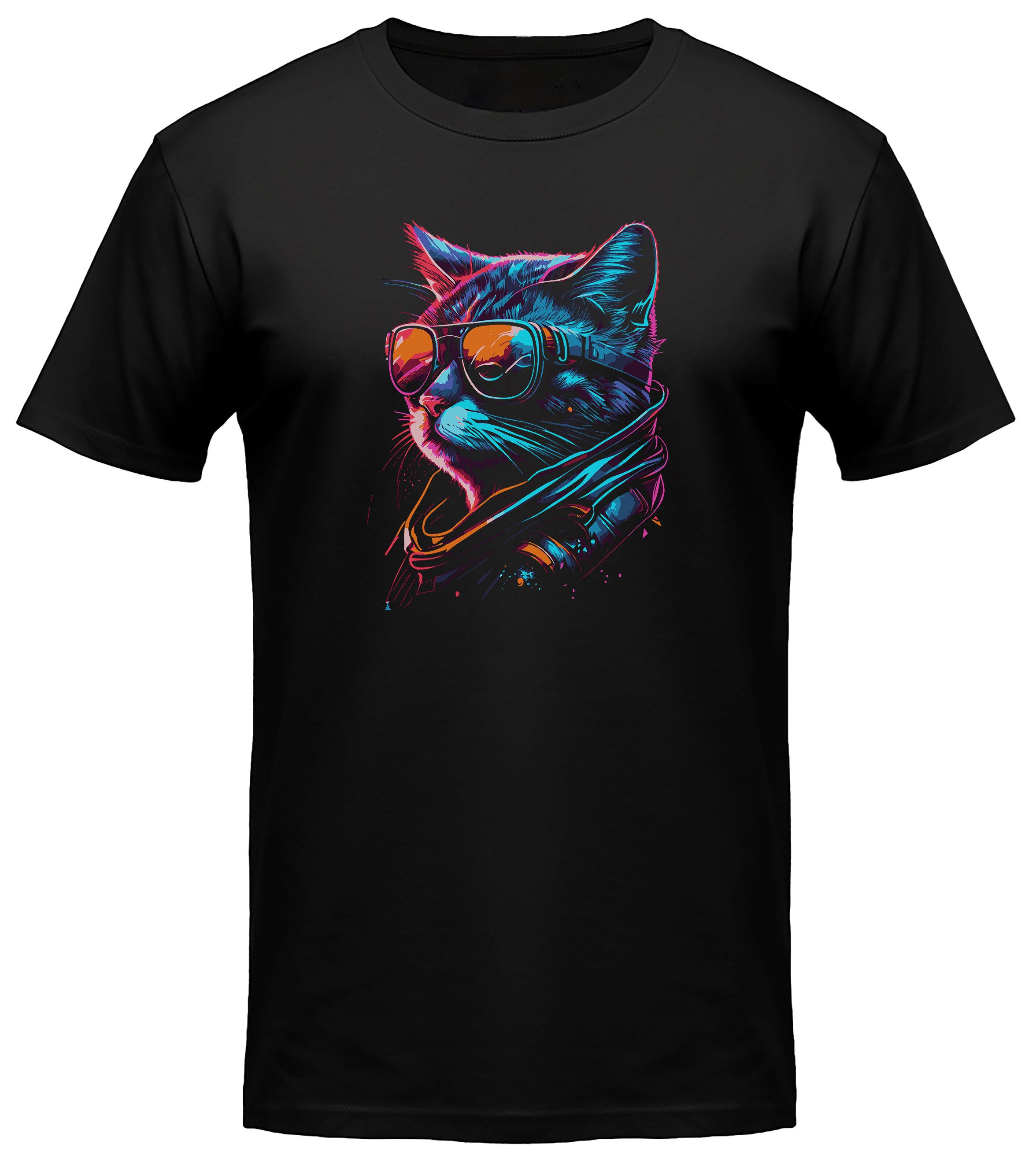 T-Shirt mit cooler Katze