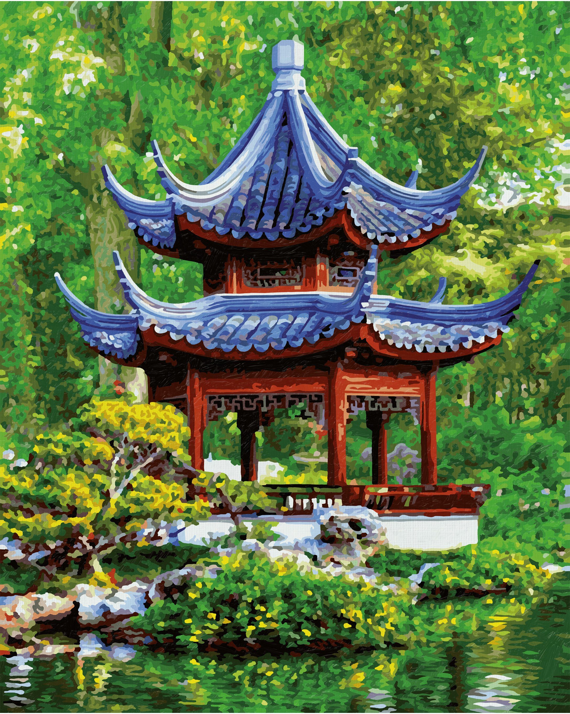 Schipper Malen nach Zahlen Meisterklasse Premium - Pagode im japanischen Garten, Made in Germany