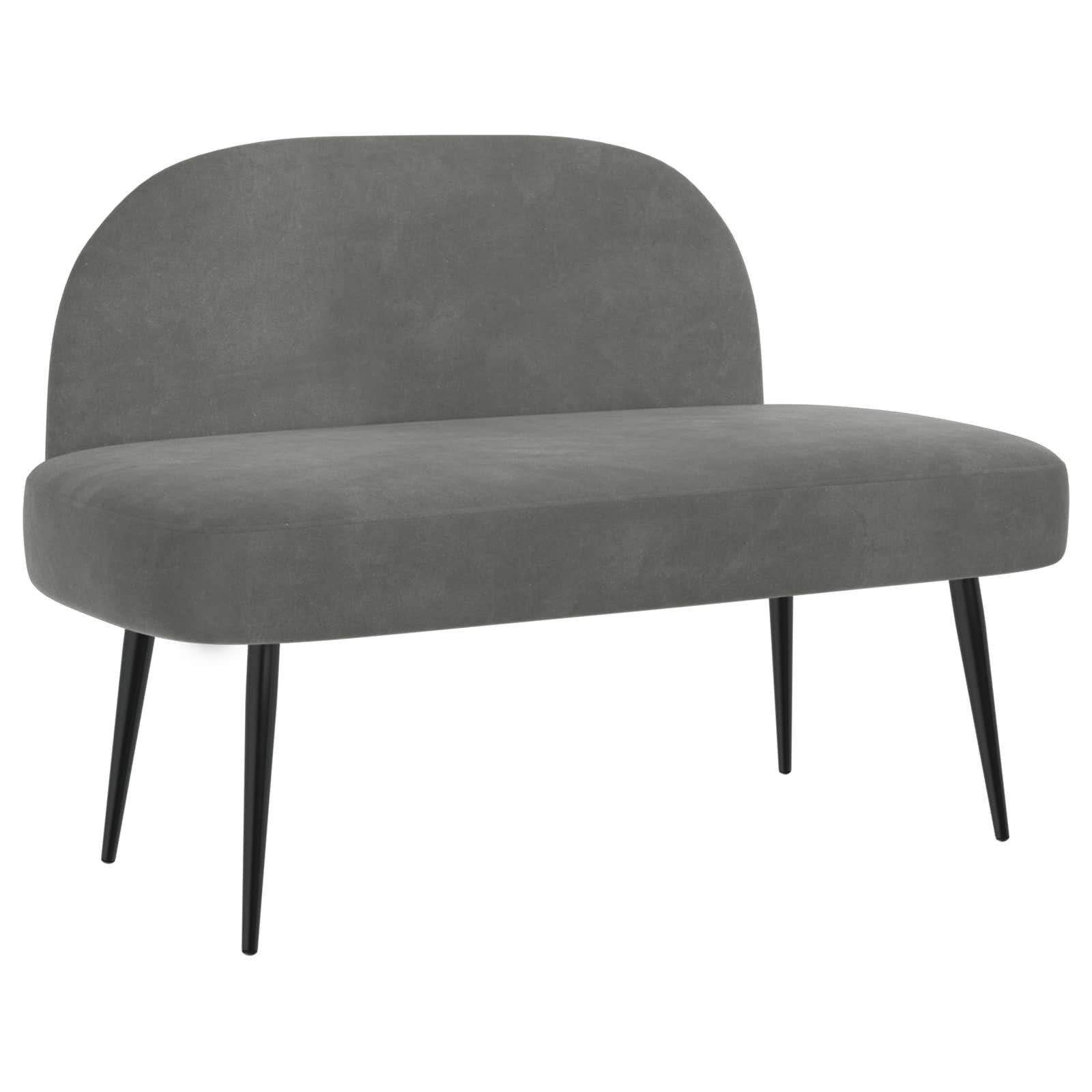vidaXL Sitzbank Gepolsterte Bank mit Rückenlehne Dunkelgrau 110 x 60 x 76 cm (1-St)