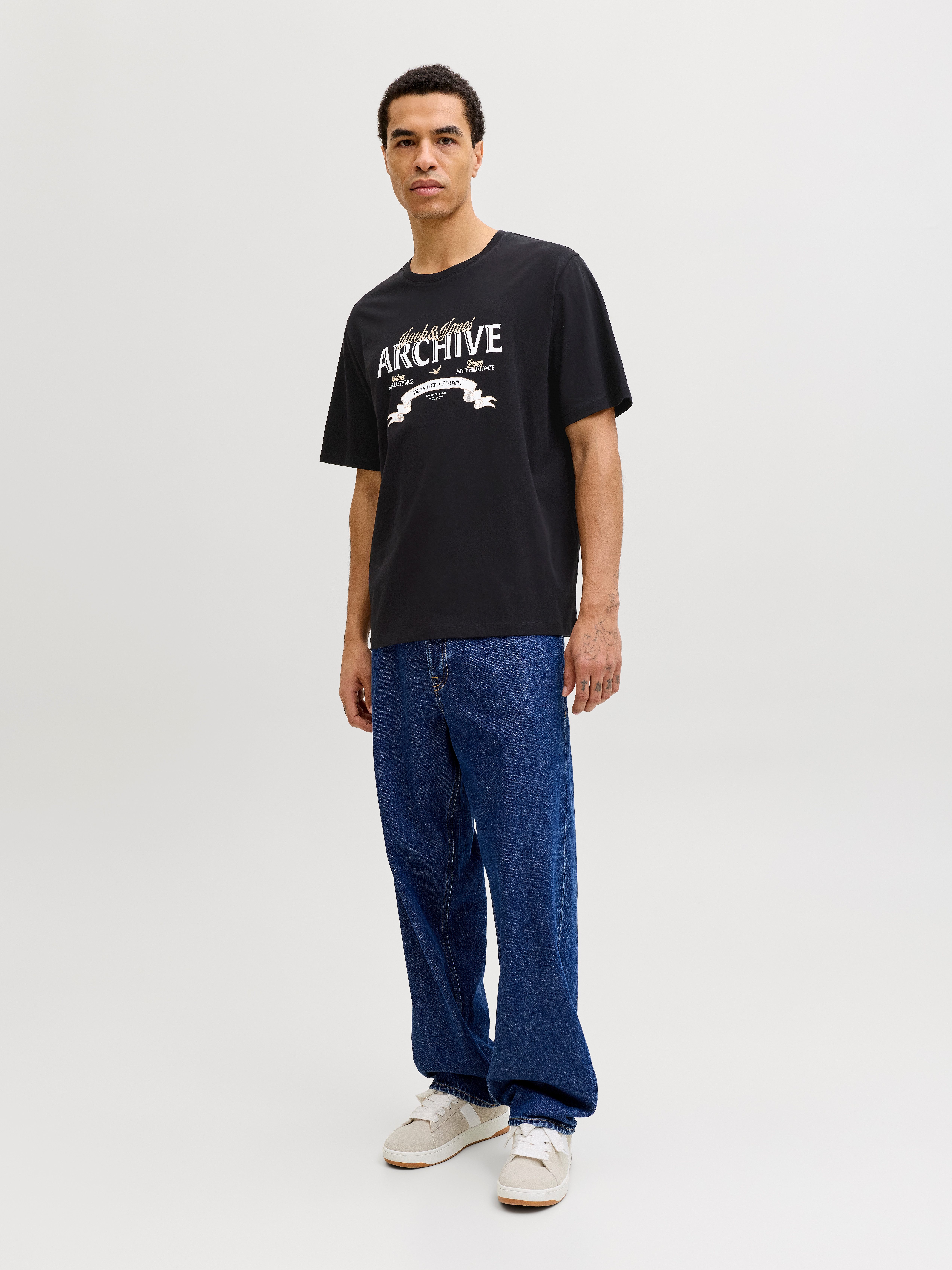 Jack & Jones Rundhalsshirt JJEDOVER DENIM TEE SS O-NECK SN mit Logobranding – Bild 4 von 5