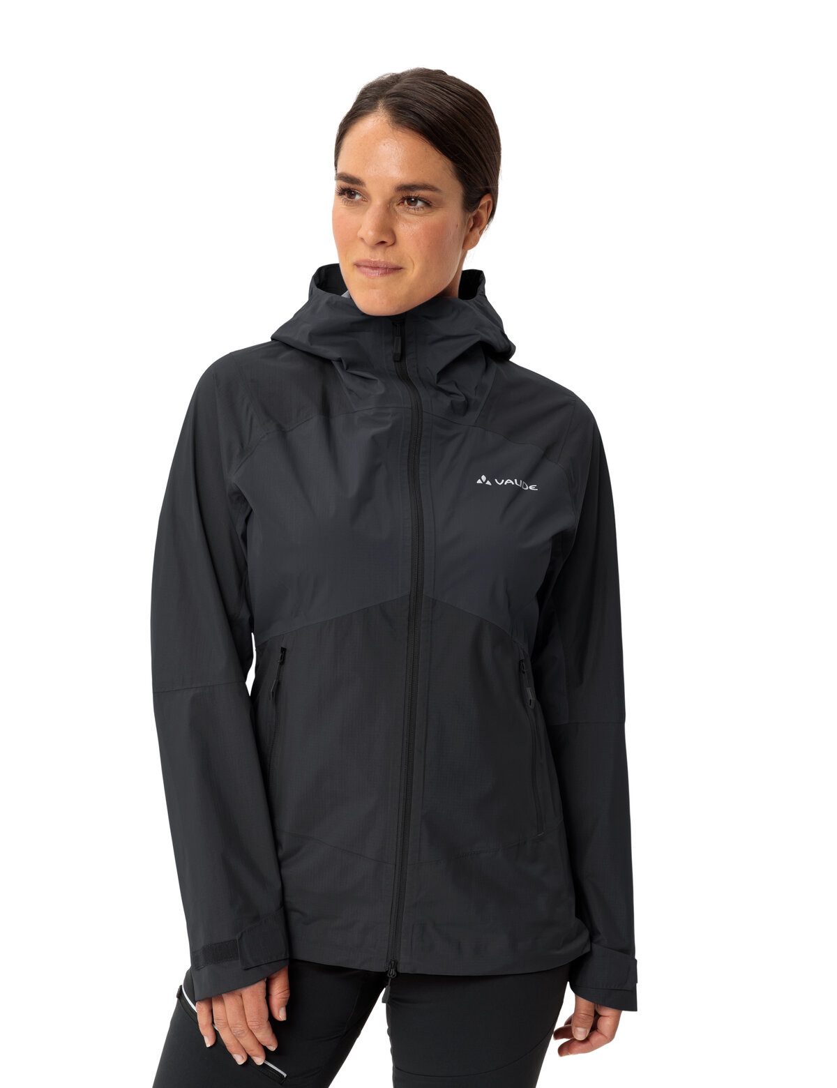 VAUDE Regenjacke WOMEN'S SIMONY 2,5L JACKET V mit Kapuze, wasserdicht, winddicht, atmungsaktiv, Regular Fit, Langarm