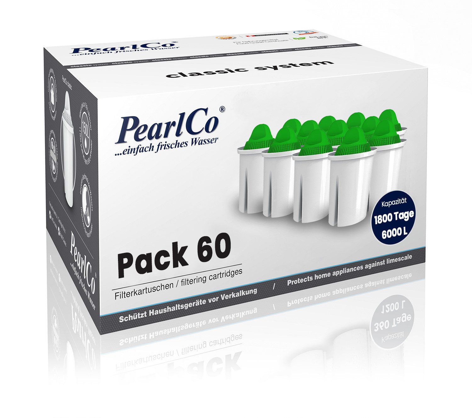 PearlCo Kalk- und Wasserfilter Filterkartuschen Classic Alkaline Pack 60
