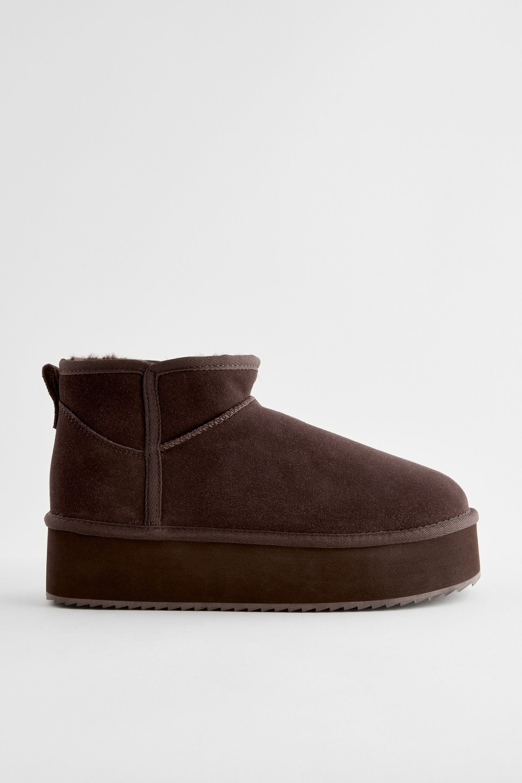 Next Regenabweisende Plateaustiefel mit Kunstfellfutter Stiefelette günstig online kaufen
