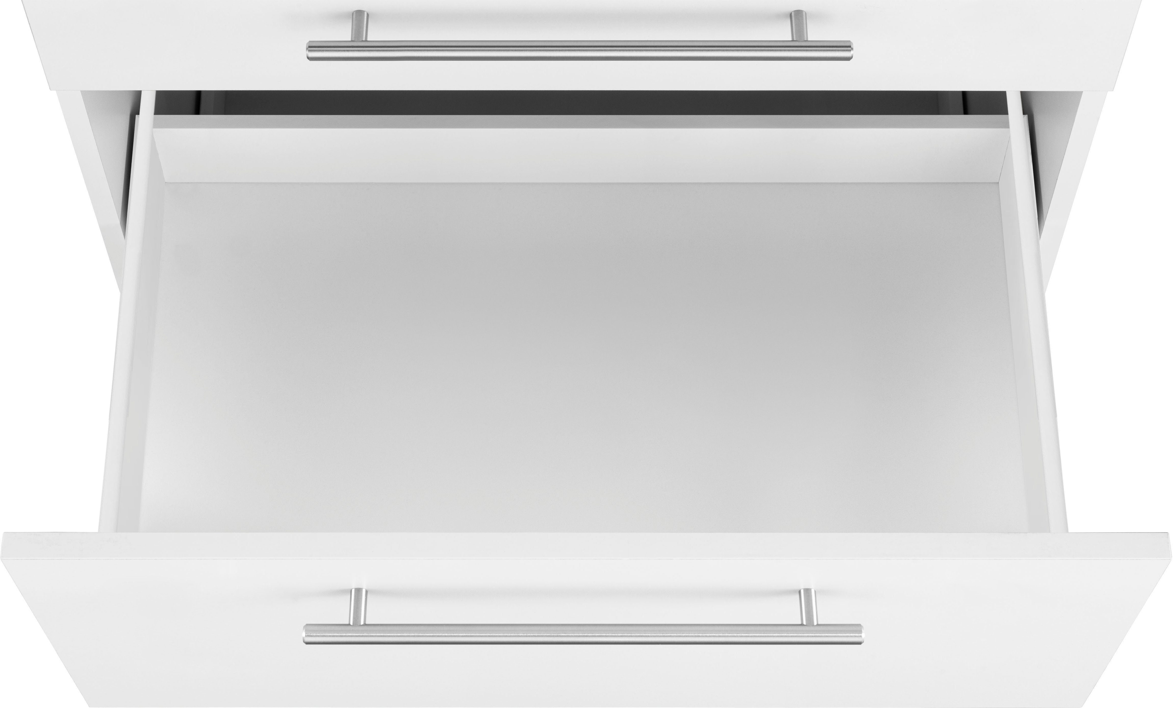 wiho Küchen Unterschrank Unna weiß/granit cm mit 90 2 Auszügen großen schwarz Weiß | breit