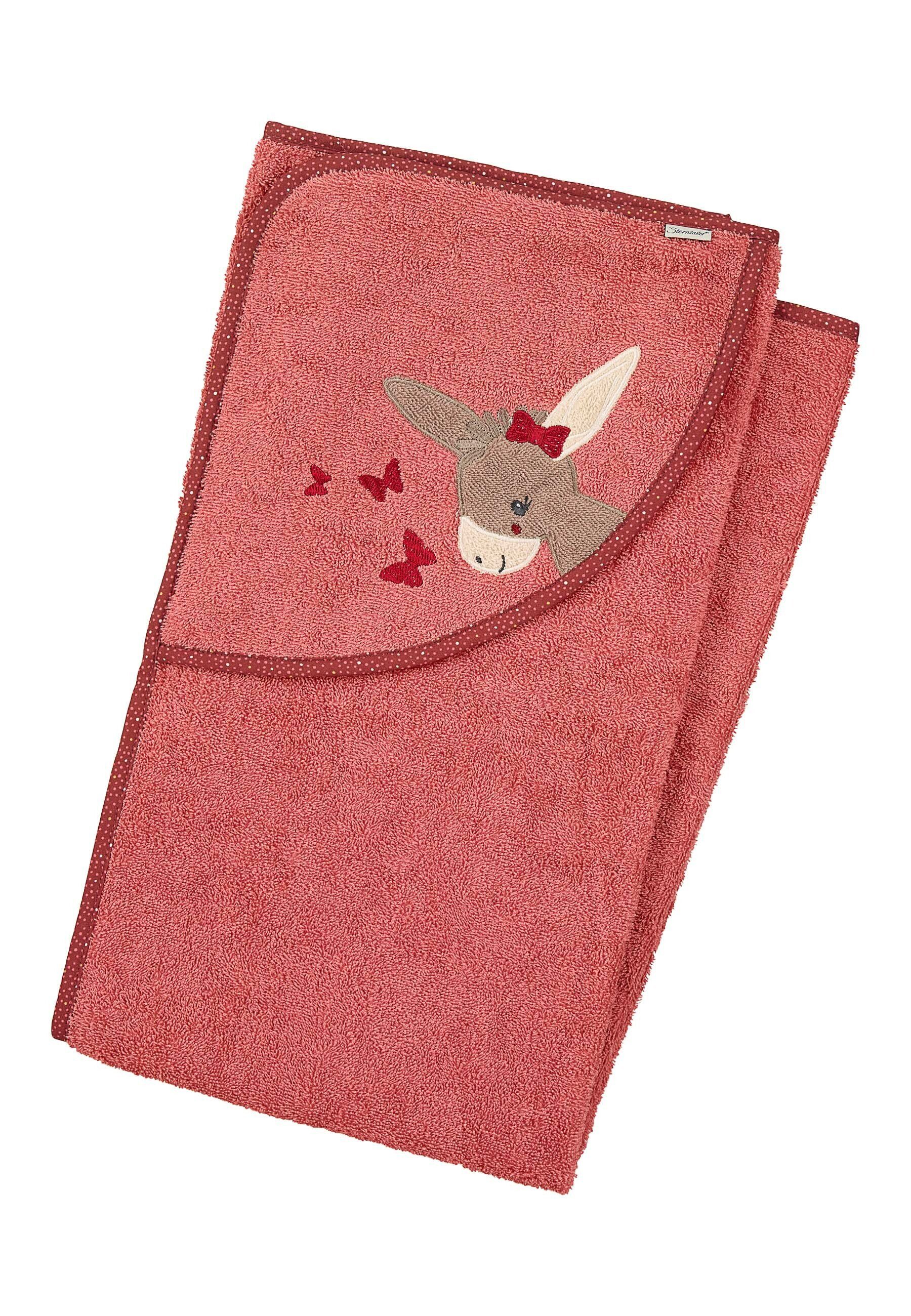 Sterntaler® Badetücher Kapuzenbadetuch 100x100 cm ESEL Emmily, Frottee (1-St), Kapuzen-Badetuch aus Frottee mit Esel Emmily Stickmotiv, 100x100 cm