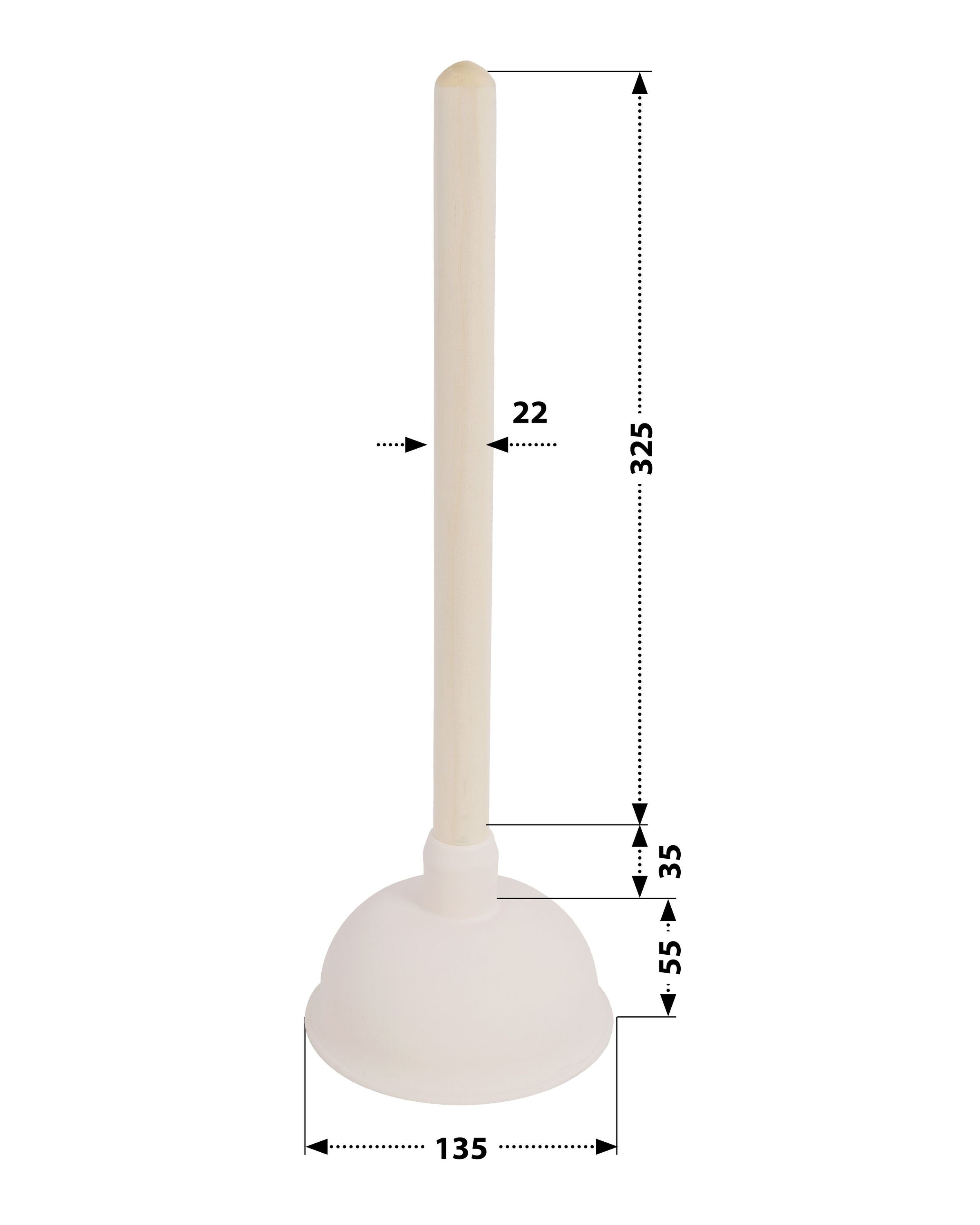 tlg., WC, Weiß, Urinal, Holzstiel), Waschbecken 41.5 Dusche, Wanne, L: cm, Abflussreiniger, (1 250849 und aquaSu Pümpel für mit