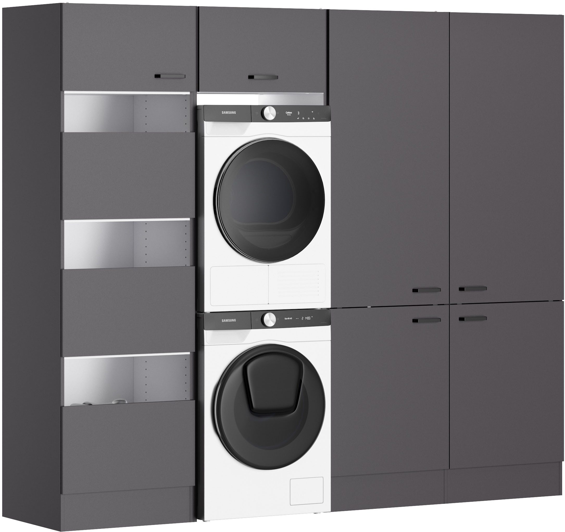 OPTIFIT Mehrzweckschrank-Set OPTImulti, Breite 243,2 cm, clevere Schrankinnenausstattung, Waschsäule