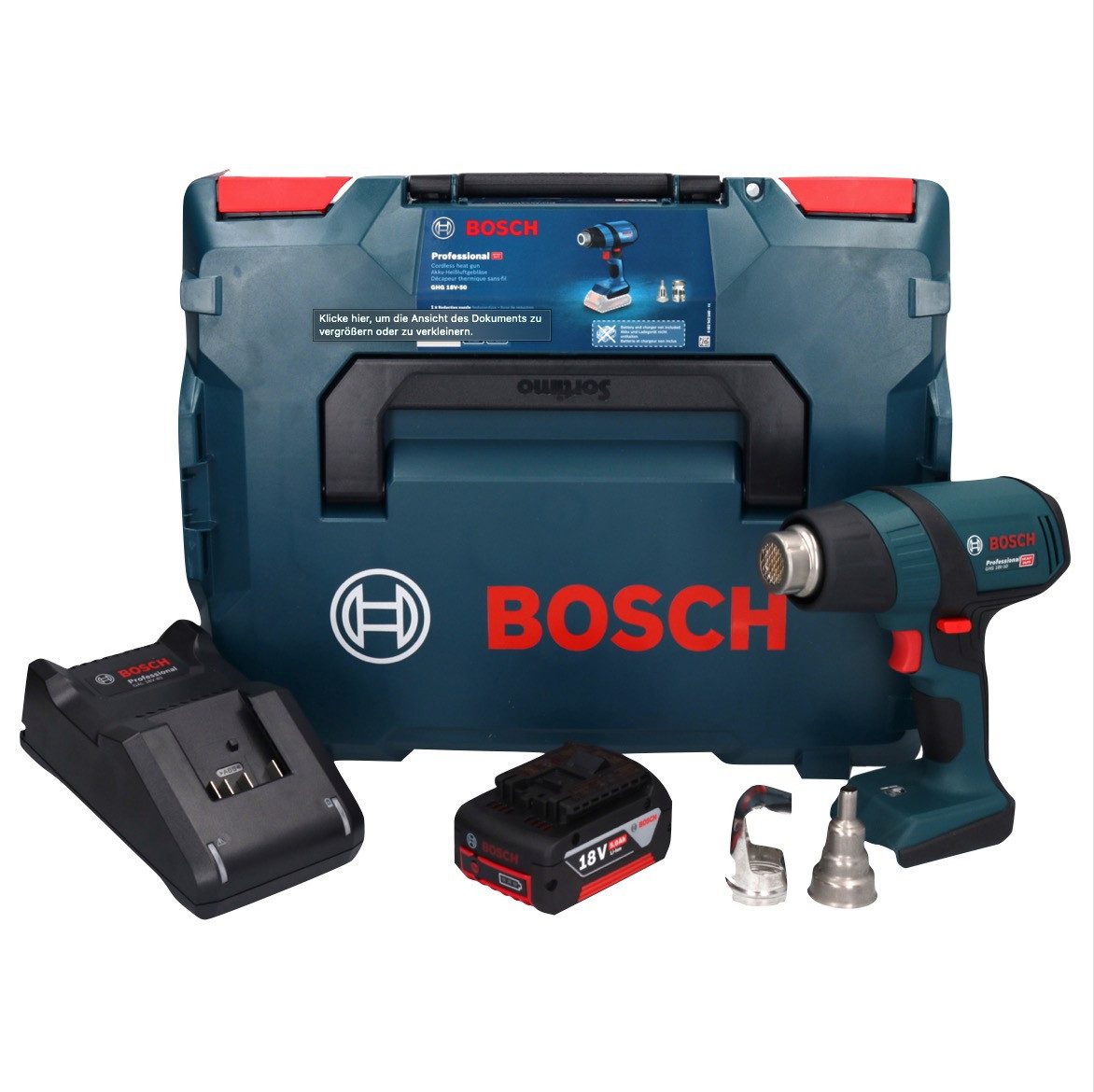 Bosch Professional Akku-Heißluftgebläse GHG 18V-50 Professional Akku Heissluftgebläse 18 V 300° C / 500° C