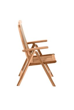 TPFGarden Gartenstuhl TEAKA - Gartenlounge-Stuhl aus unbehandeltem Teakholz (Klappbarer Holzstuhl - Belastbarkeit 125 kg - Farbe natur, 1 St), Maße (BxHxT): 57x104x73 cm - Sitzfläche (BxHxT): 48,5x45x45 cm