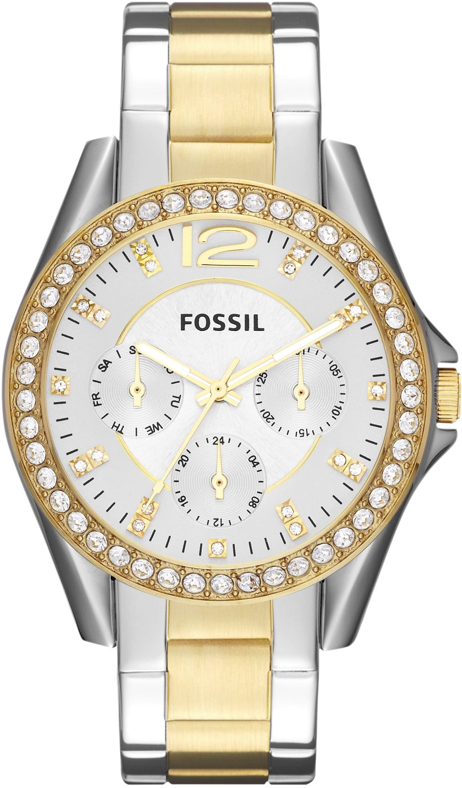 Fossil Multifunktionsuhr RILEY ES3204, Quarzuhr, Armbanduhr, Damenuhr, Datu günstig online kaufen
