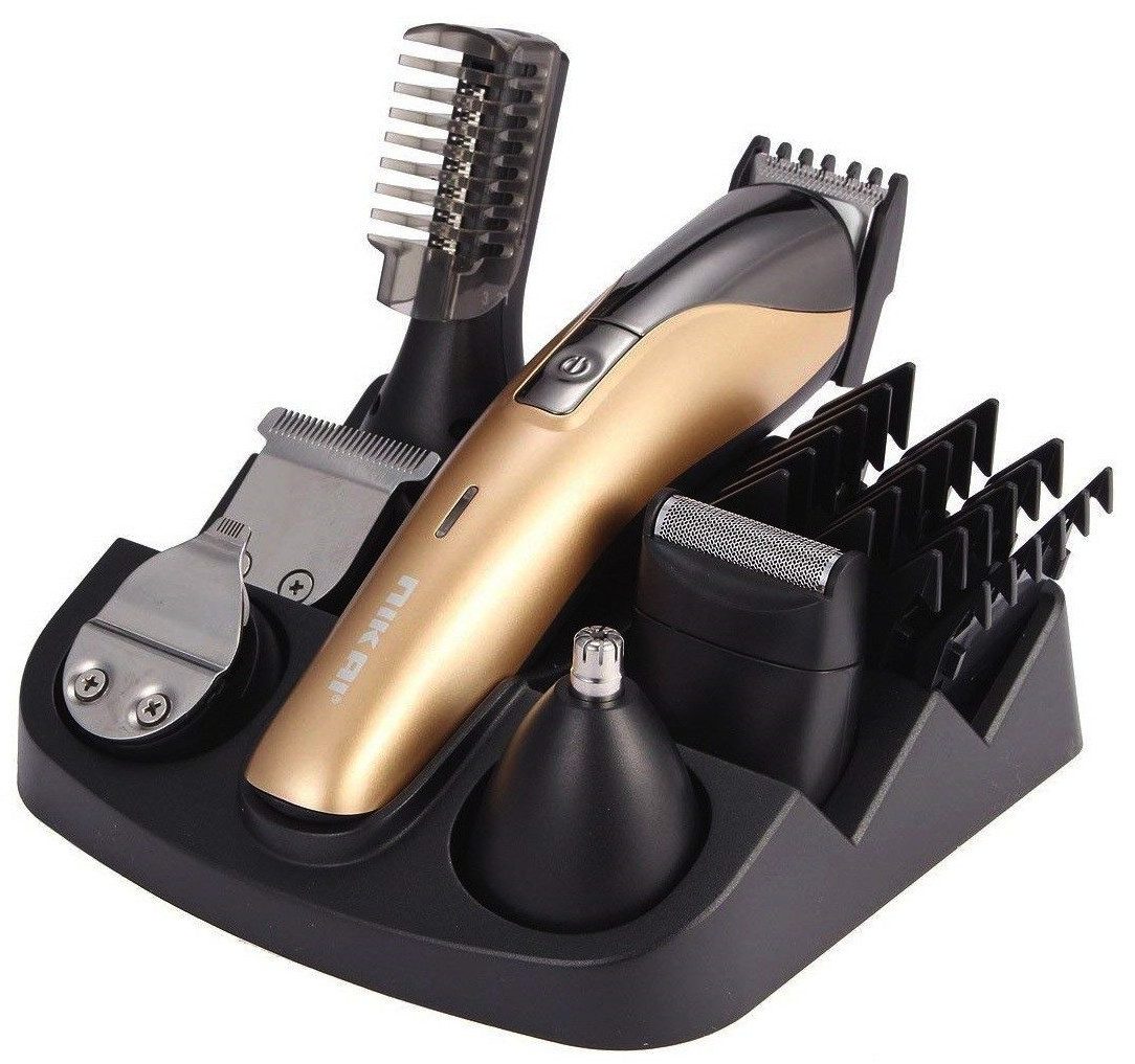 Kemei Haar- und Bartschneider KM-600 B, 11-in-1 Haarschneider Set in Beige, Schnelles Aufladen