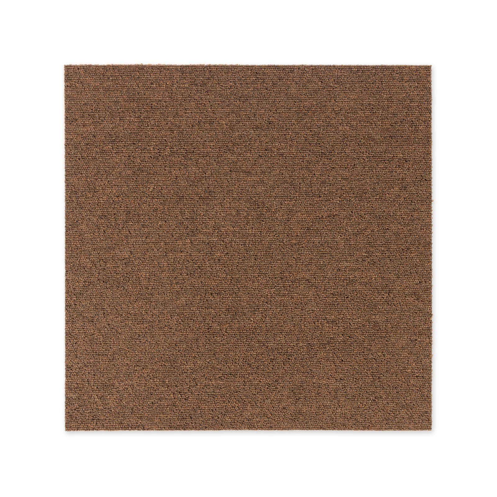 Teppichfliese Moscow, Bodenschutz, Erhältlich in 4 Farben, 50 x 50 cm, Karat, Quadratisch, Höhe: 5.5 mm, Selbstliegend