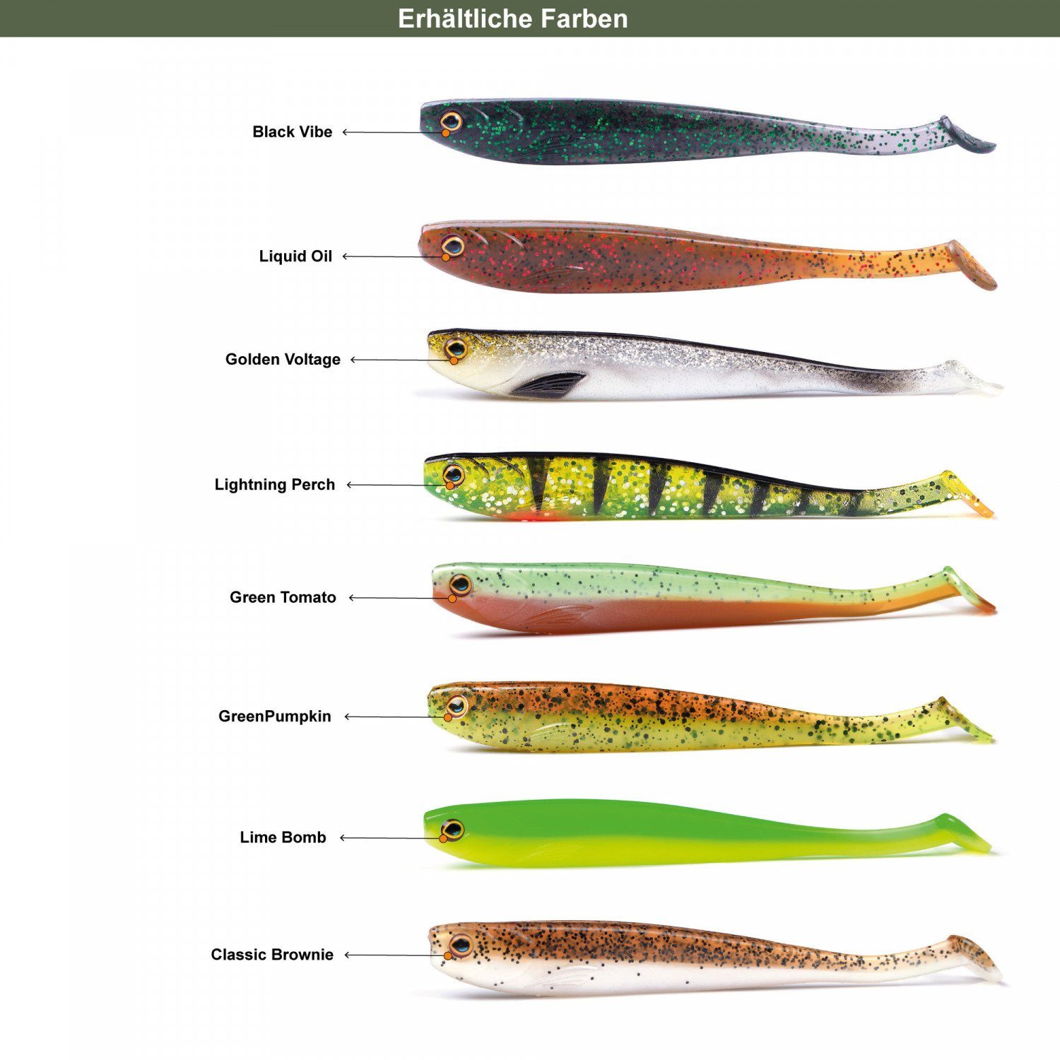 Zite Kunstköder Gummifisch Zander Set Inzite Shad 12 cm Softbait Angelköder Black Vibe