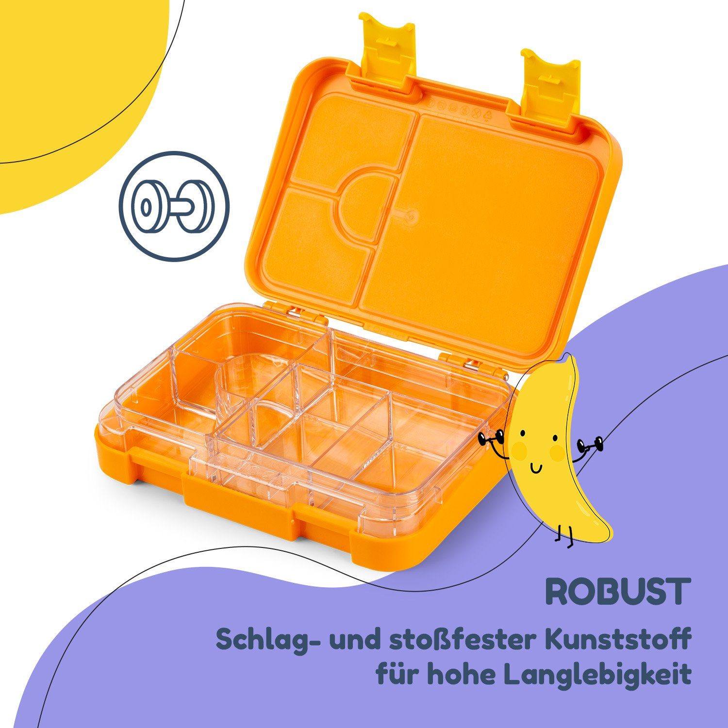 Klarstein Frischhaltedose junior (Packung) Kunststoff, Lunchbox, Orange Forest