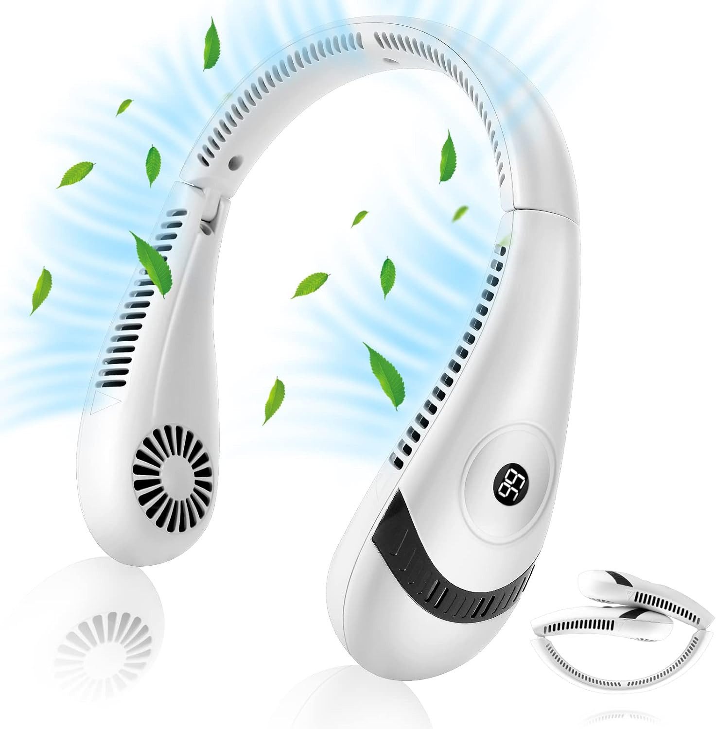BlingBin Mini USB-Ventilator Faltbarer 5000-mAh-Halsventilator, Leise günstig online kaufen