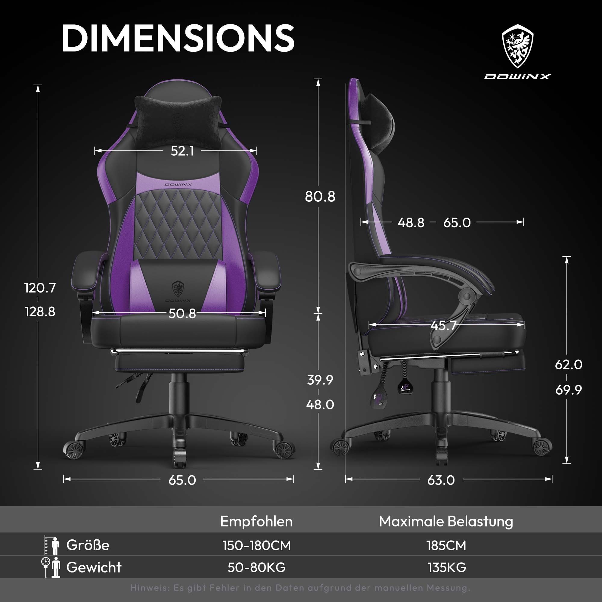 Dowinx Gaming-Stuhl Premium Gaming-Sessel, Ergonomischer Rennstuhl mit Lend günstig online kaufen