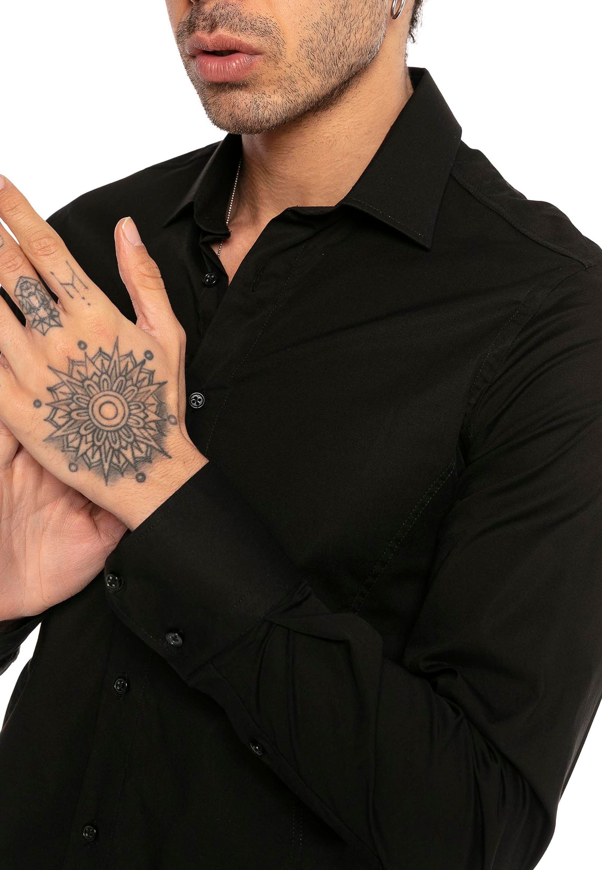 RedBridge Langarmhemd in Slim Fit – Kentkragen, Unifarben, Eleganter & Zeit günstig online kaufen