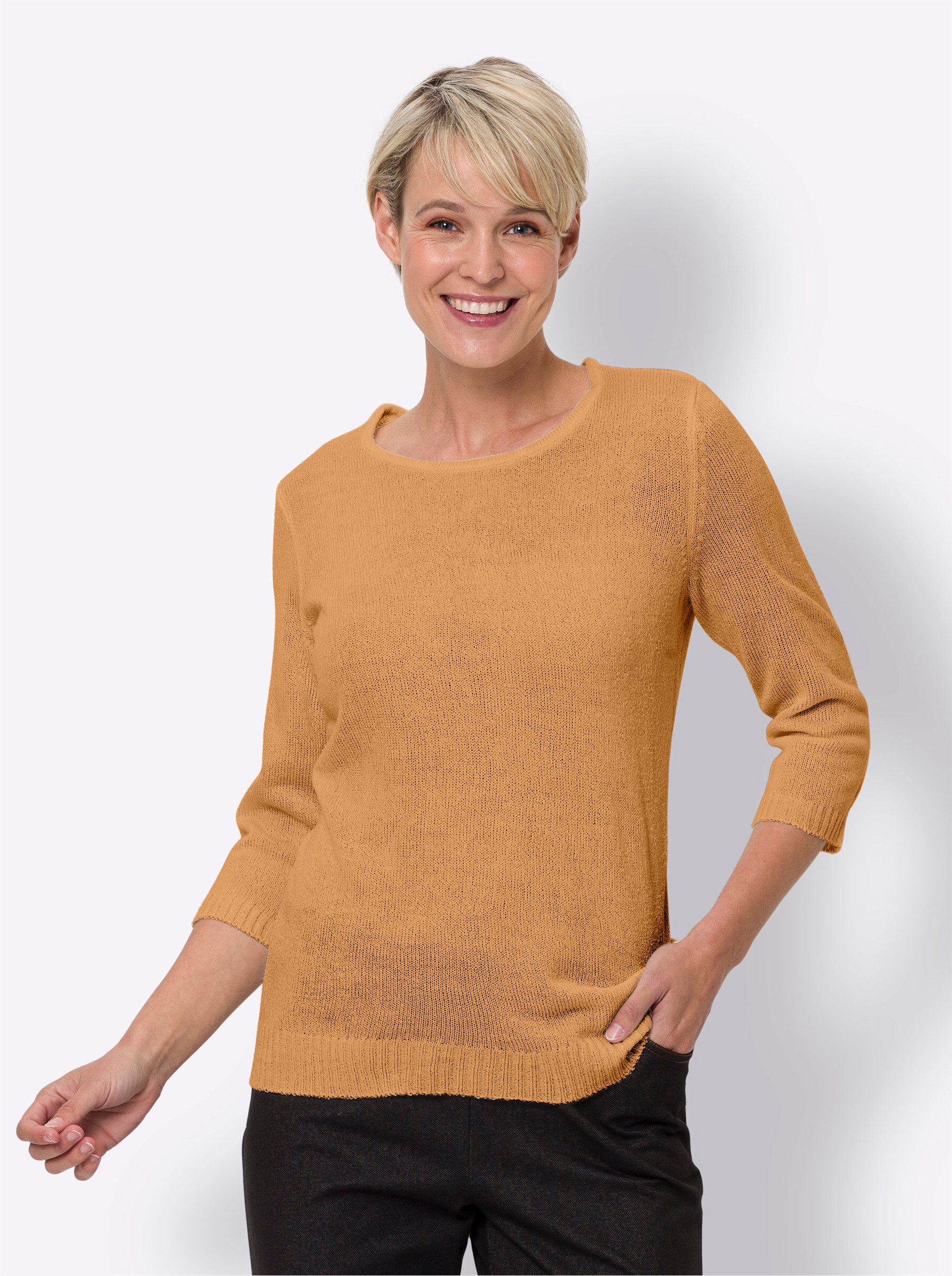 Strickpullover Rundhalspullover